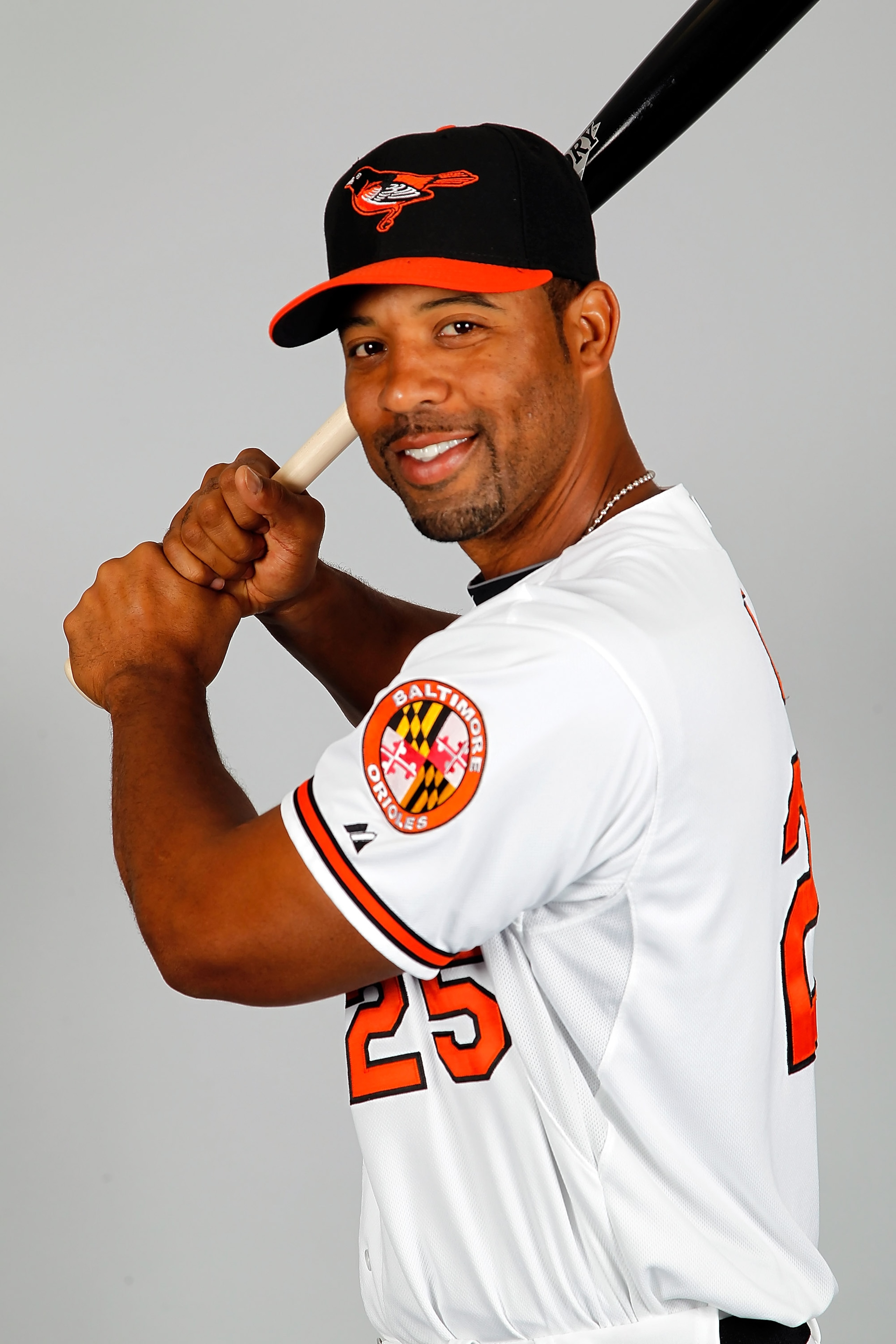 SARASOTA, FL - FEBRUARY 26:  Infielder Derrek Lee #25 of the Baltimore Orioles poses for a photo during photo day at Ed Smith Stadium on February 26, 2011 in Sarasota, Florida.  (Photo by J. Meric/Getty Images)