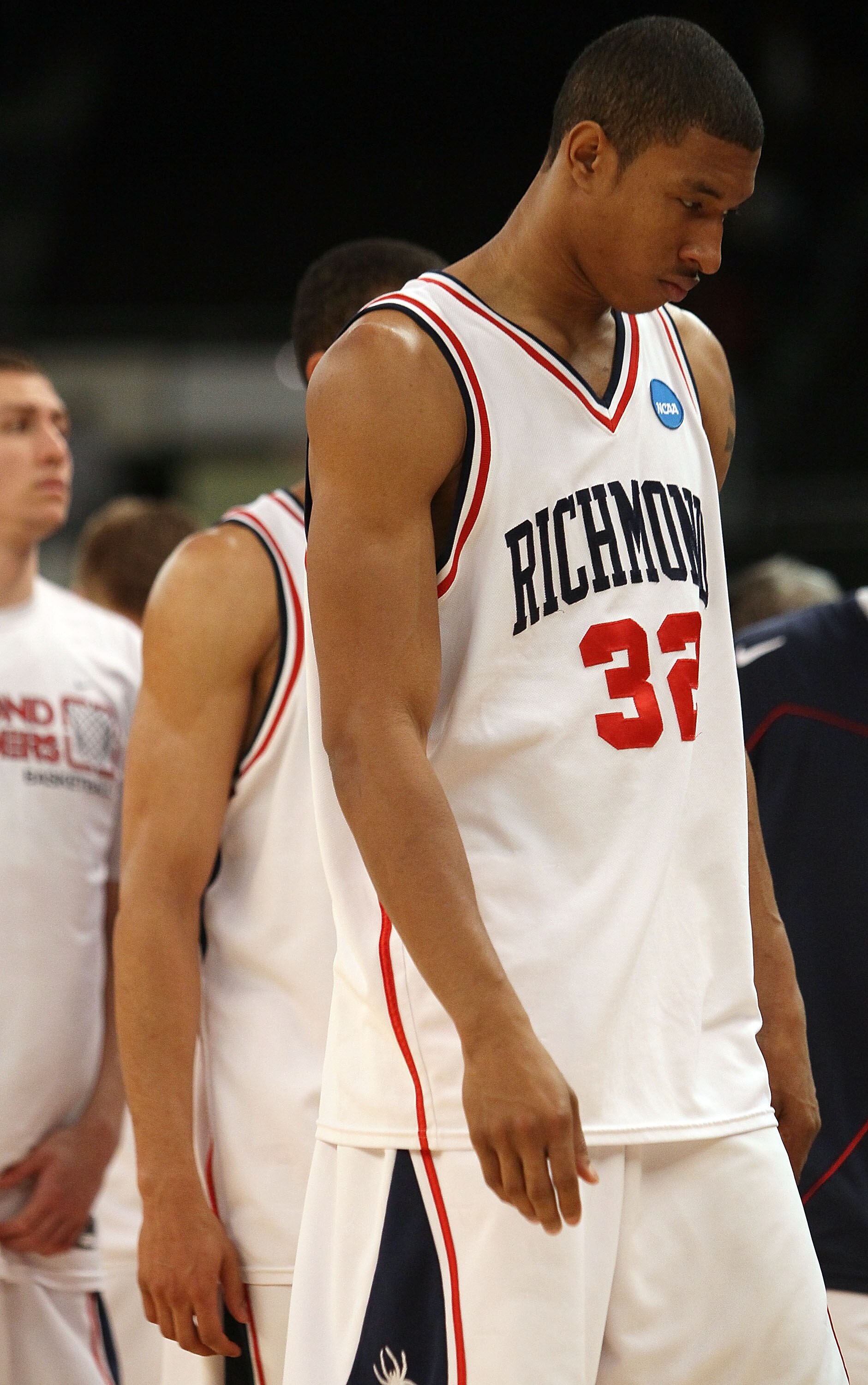 PROVIDENCE, RI - MARCH 18:  Justin Harper #32 of the Richmond Spiders walks off the court after they lost to the Saint Mary's Gaels during the first round of the 2010 NCAA men's basketball tournament on March 18, 2010 at the Dunkin Donuts Arena in Provide