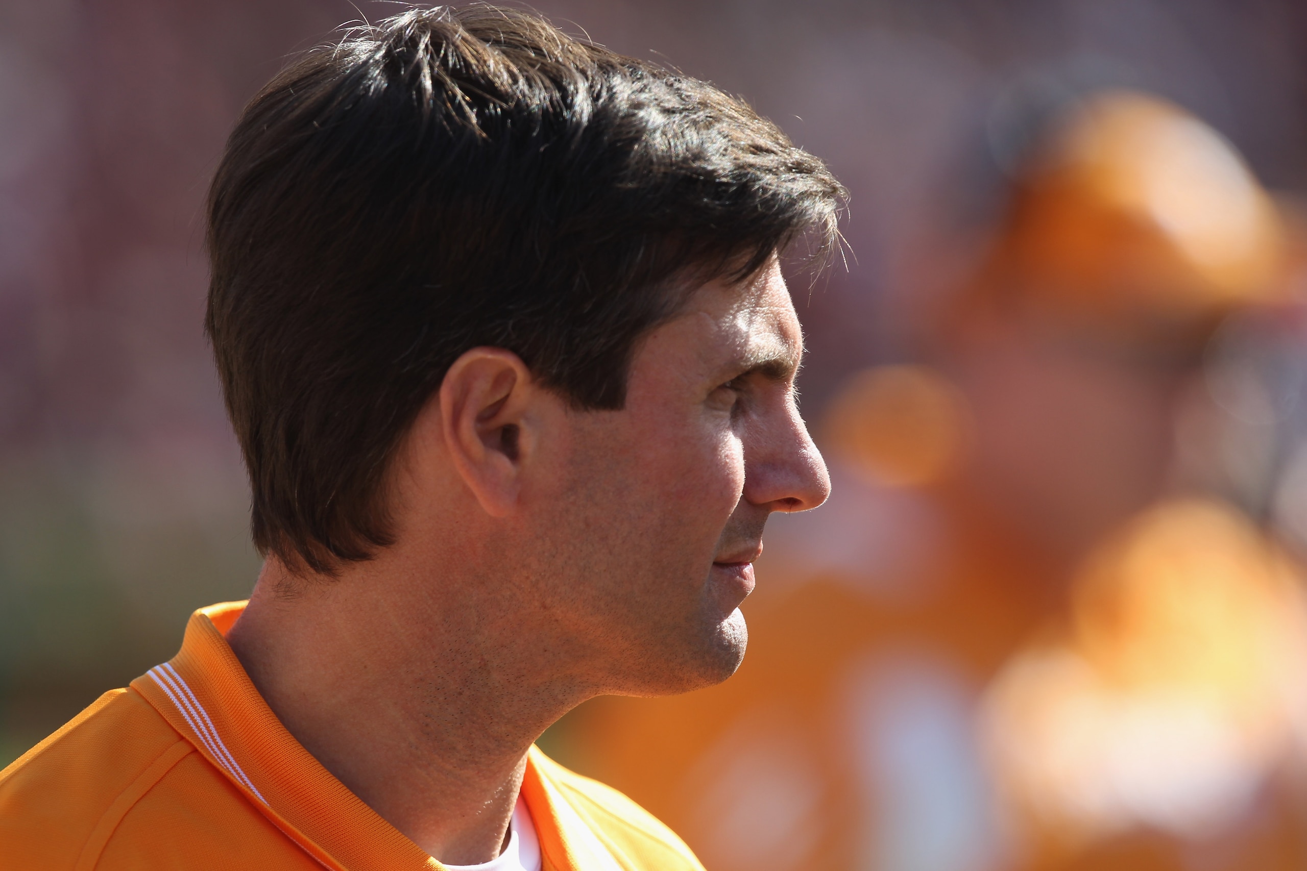 COLUMBIA, SC - OCTOBER 30:  Head coach Derek Dooley of the Tennessee Volunteers watches on against the South Carolina Gamecocks during their game at Williams-Brice Stadium on October 30, 2010 in Columbia, South Carolina.  (Photo by Streeter Lecka/Getty Im