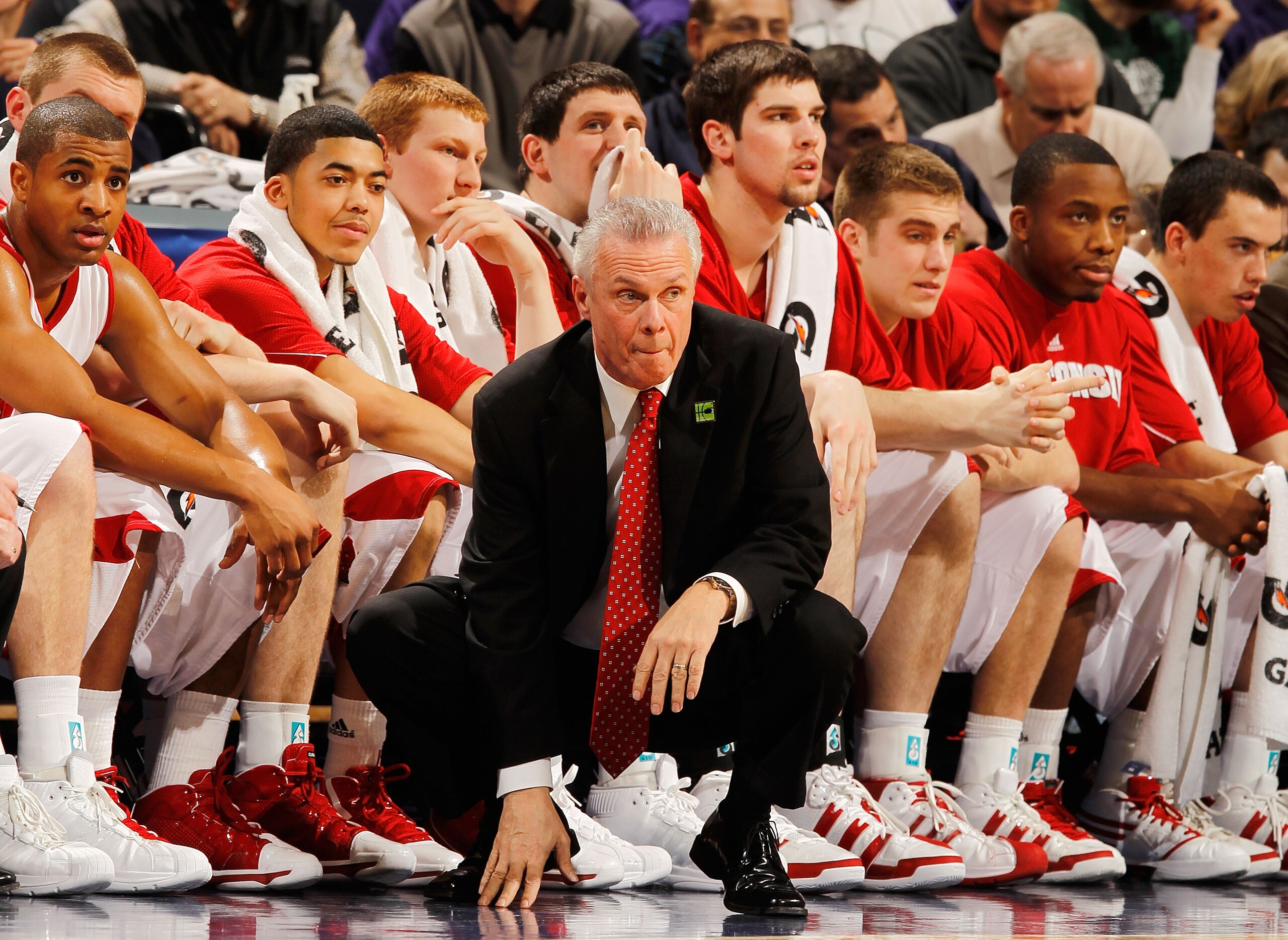 INDIANAPOLIS - MARCH 12:  Head coach Bo Ryan of the Wisconsin Badgers watches game action against the Illinois Fighting Illini during the quarterfinals of the Big Ten Men's Basketball Tournament at Conseco Fieldhouse on March 12, 2010 in Indianapolis, Ind