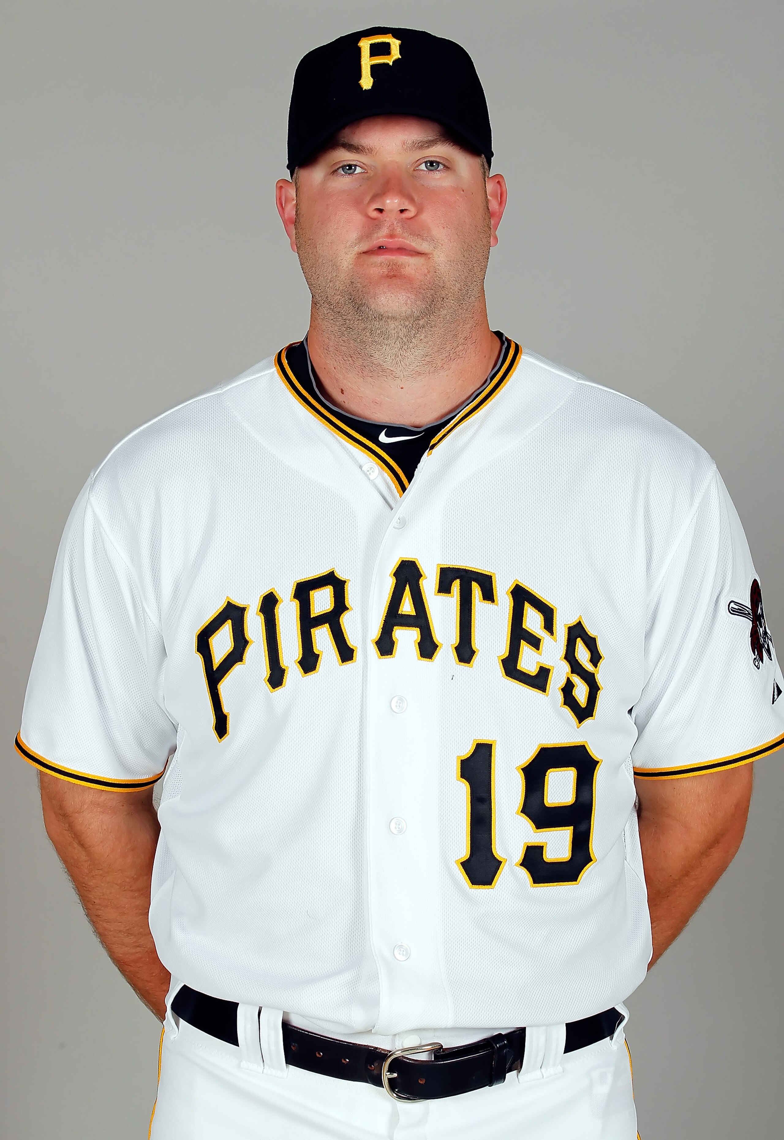 BRADENTON, FL - FEBRUARY 20:  Catcher Chris Snyder #19 of the Pittsburgh Pirates poses for a photo during photo day at Pirate City on February 20, 2011 in Bradenton, Florida.  (Photo by J. Meric/Getty Images)