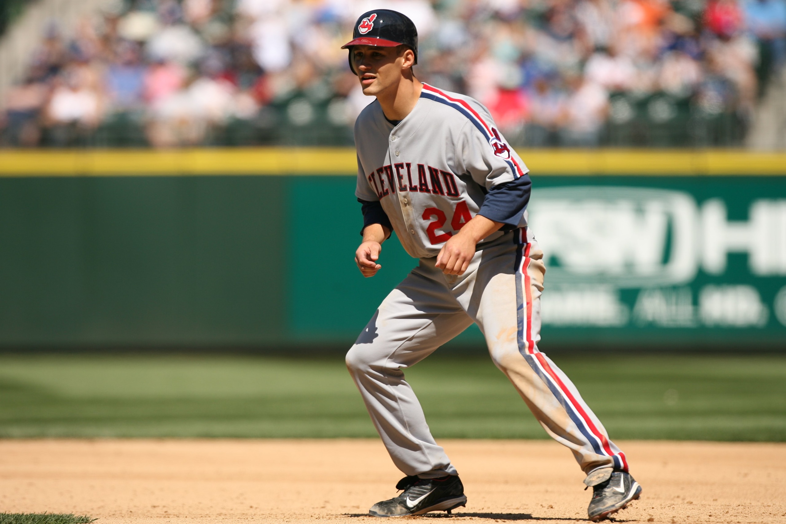SEATTLE - JULY 19: Grady Sizemore #24 of the Cleveland Indians leads off against the Seattle Mariners on July 19, 2008 at Safeco Field in Seattle, Washington. (Photo by Otto Greule Jr/Getty Images) SEATTLE - JULY 19: Grady Sizemore #24 of the Cleveland Indians leads off against the Seattle Mariners on July 19, 2008 at Safeco Field in Seattle, Washington. (Photo by Otto Greule Jr/Getty Images)