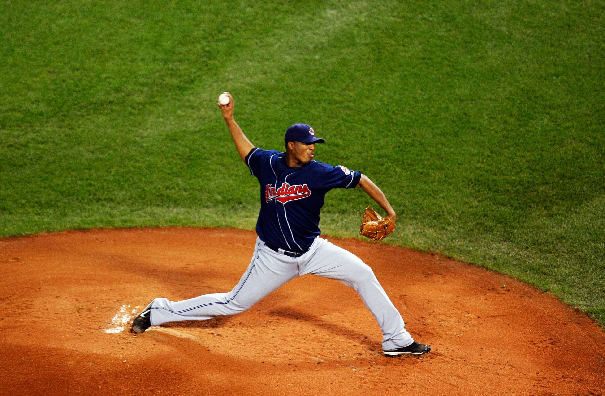 BOSTON - OCTOBER 20: Starting pitcher Fausto Carmona #55 of the Cleveland Indians delivers against the Boston Red Sox during Game Six of the American League Championship Series at Fenway Park on October 20, 2007 in Boston, Massachusetts. (Photo by Jim R BOSTON - OCTOBER 20: Starting pitcher Fausto Carmona #55 of the Cleveland Indians delivers against the Boston Red Sox during Game Six of the American League Championship Series at Fenway Park on October 20, 2007 in Boston, Massachusetts. (Photo by Jim R