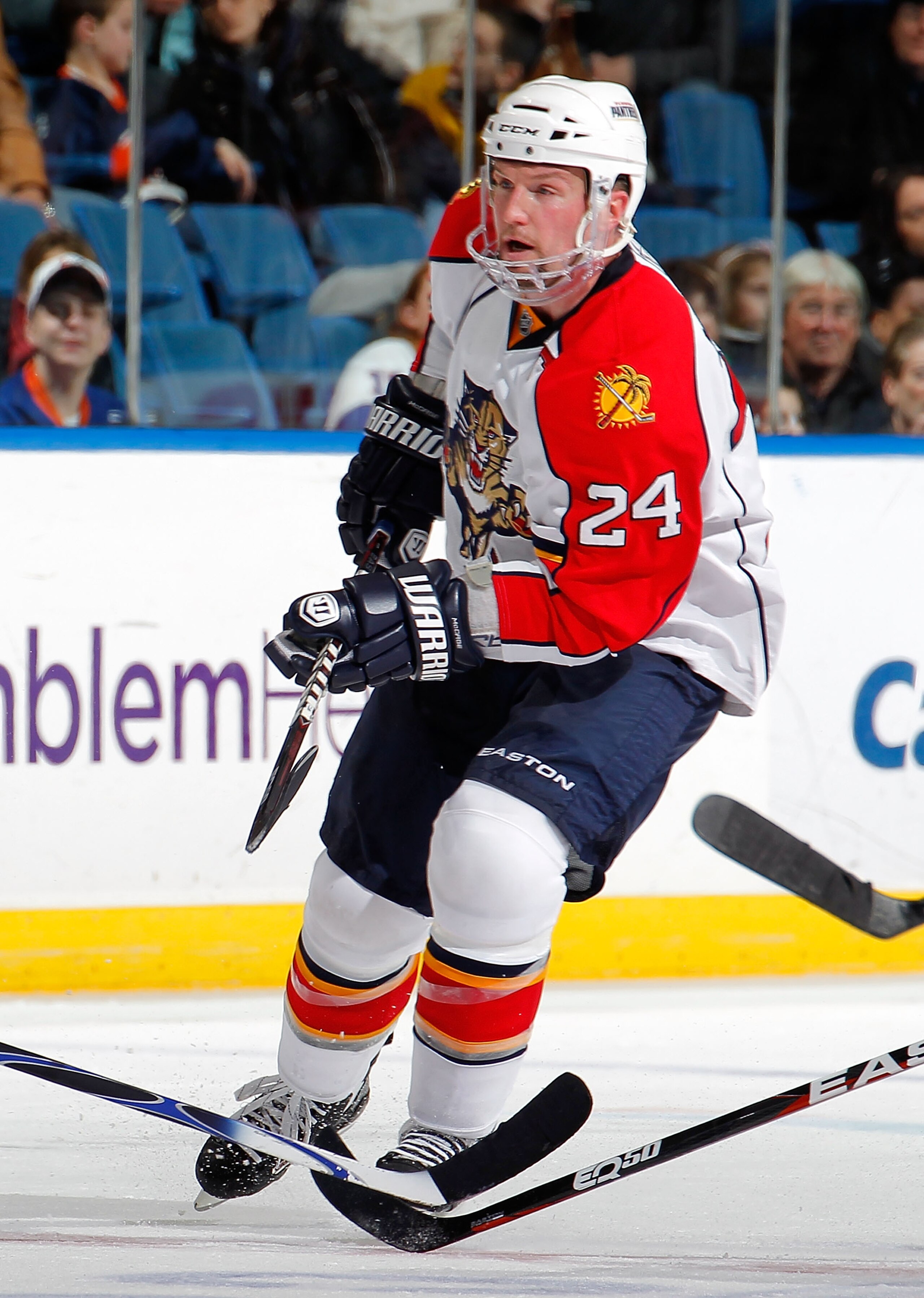 UNIONDALE, NY - FEBRUARY 21:  Bryan McCabe #24 of the Florida Panthers skates during an NHL hockey game against the New York Islanders at the Nassau Coliseum on February 21, 2011 in Uniondale, New York.  (Photo by Paul Bereswill/Getty Images)