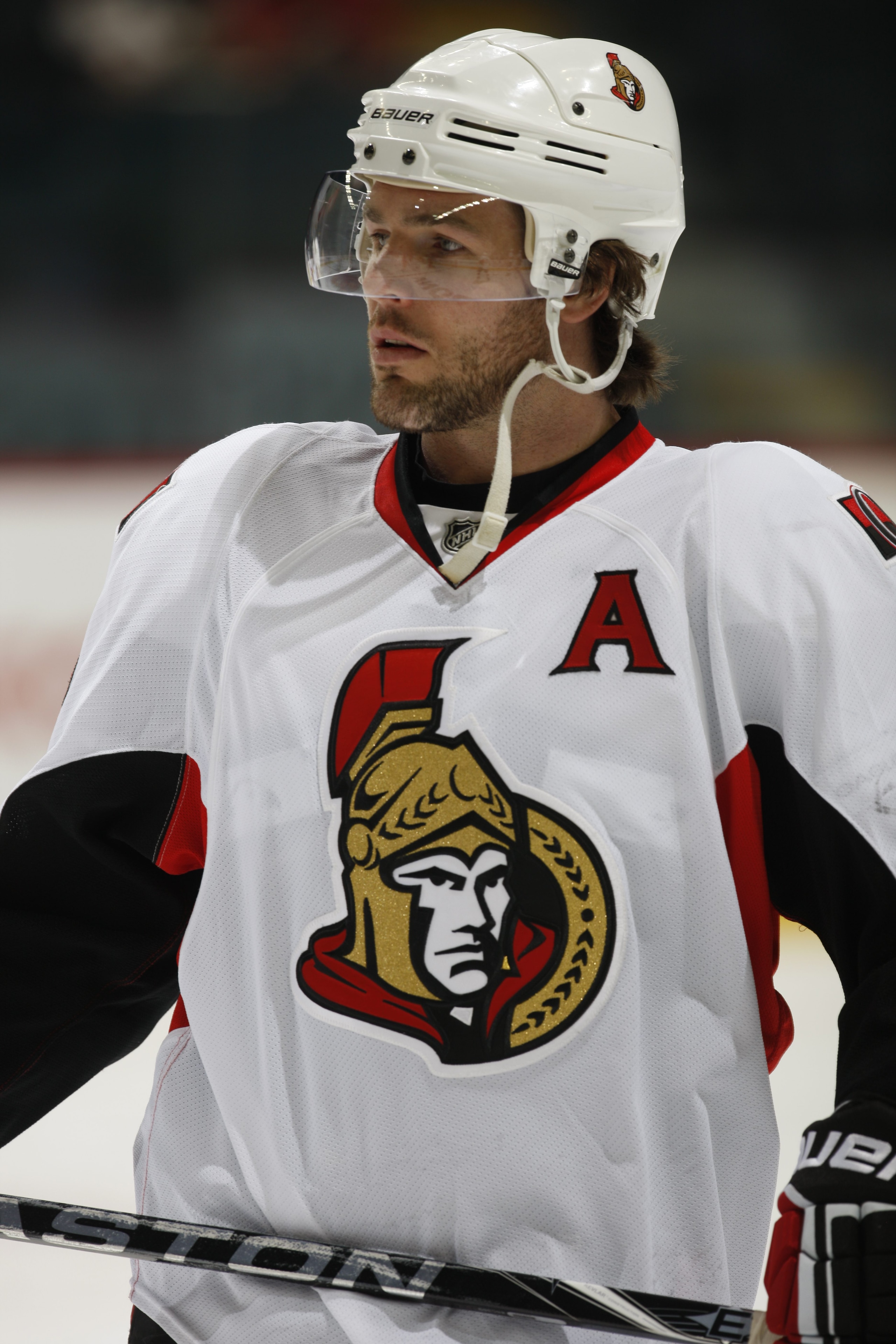 CALGARY, CANADA - FEBRUARY 9: Mike Fisher #12 of the Ottawa Senators during the game against the Calgary Flames on February 9, 2011 at Scotiabank Saddledome in Calgary, Alberta, Canada. (Photo by Dale MacMillan/Getty Images)