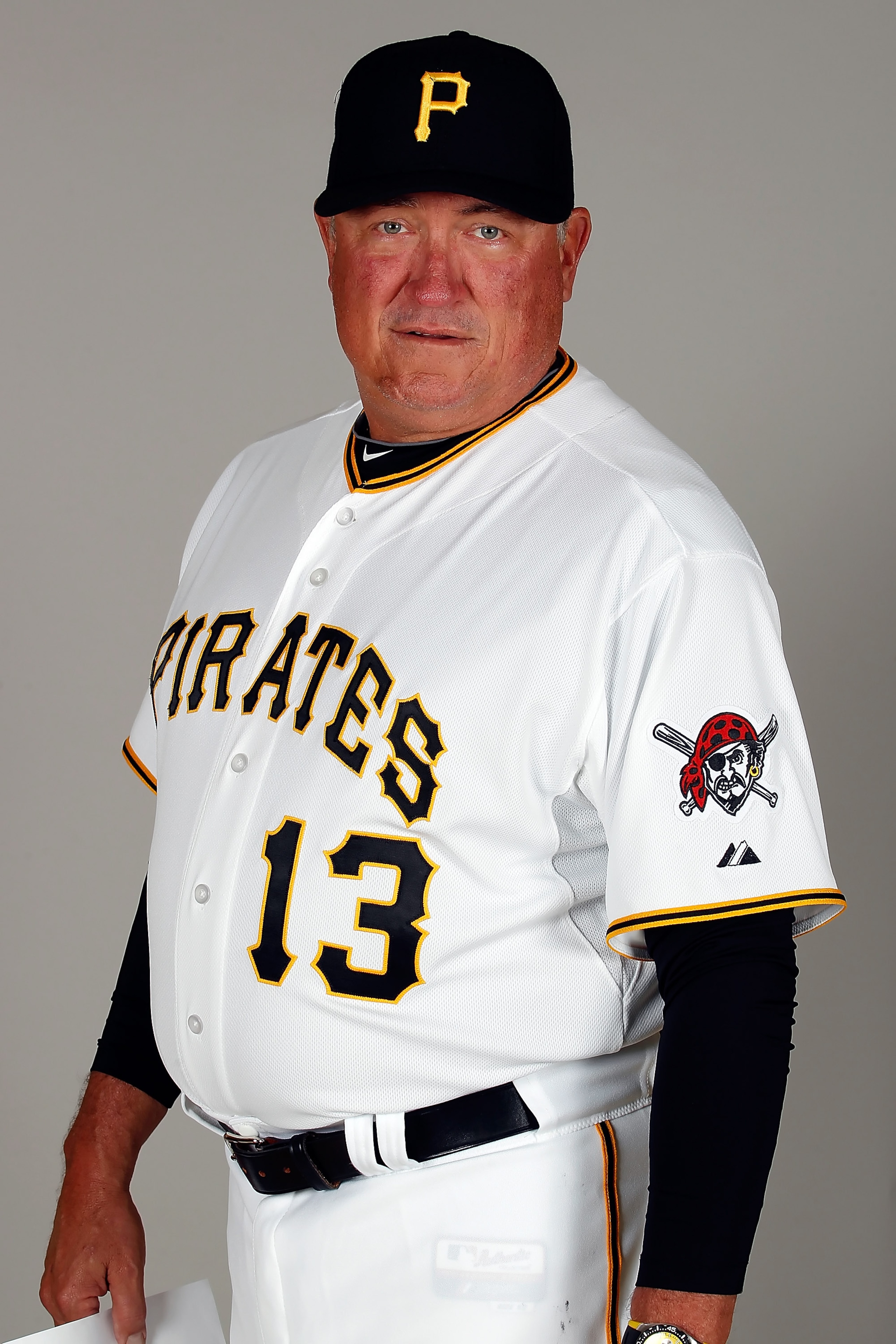 BRADENTON, FL - FEBRUARY 20:  Manager Clint Hurdle #13 of the Pittsburgh Pirates poses for a photo during photo day at Pirate City on February 20, 2011 in Bradenton, Florida.  (Photo by J. Meric/Getty Images)