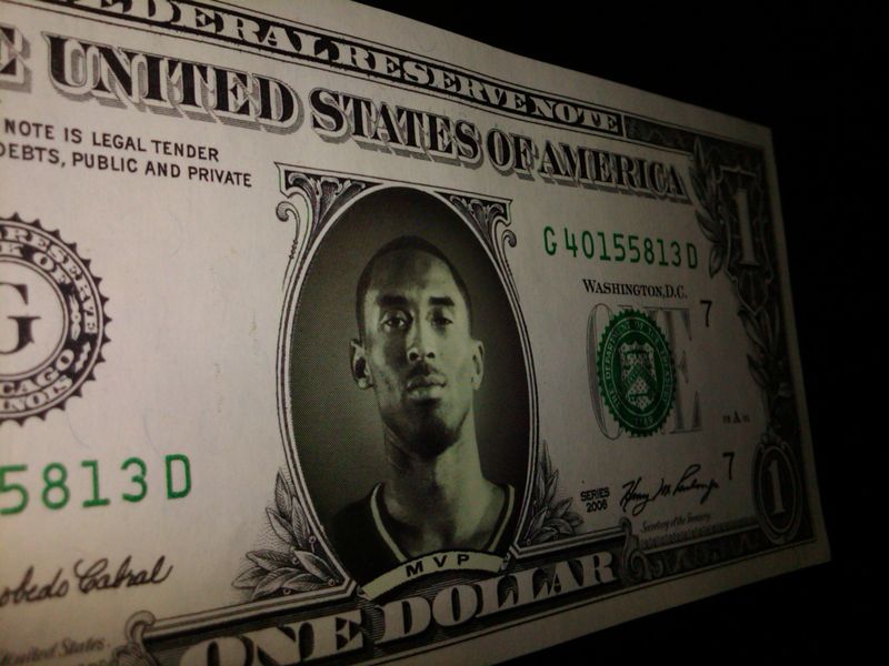 $1 million of Kobe's salary comes in bills like these
