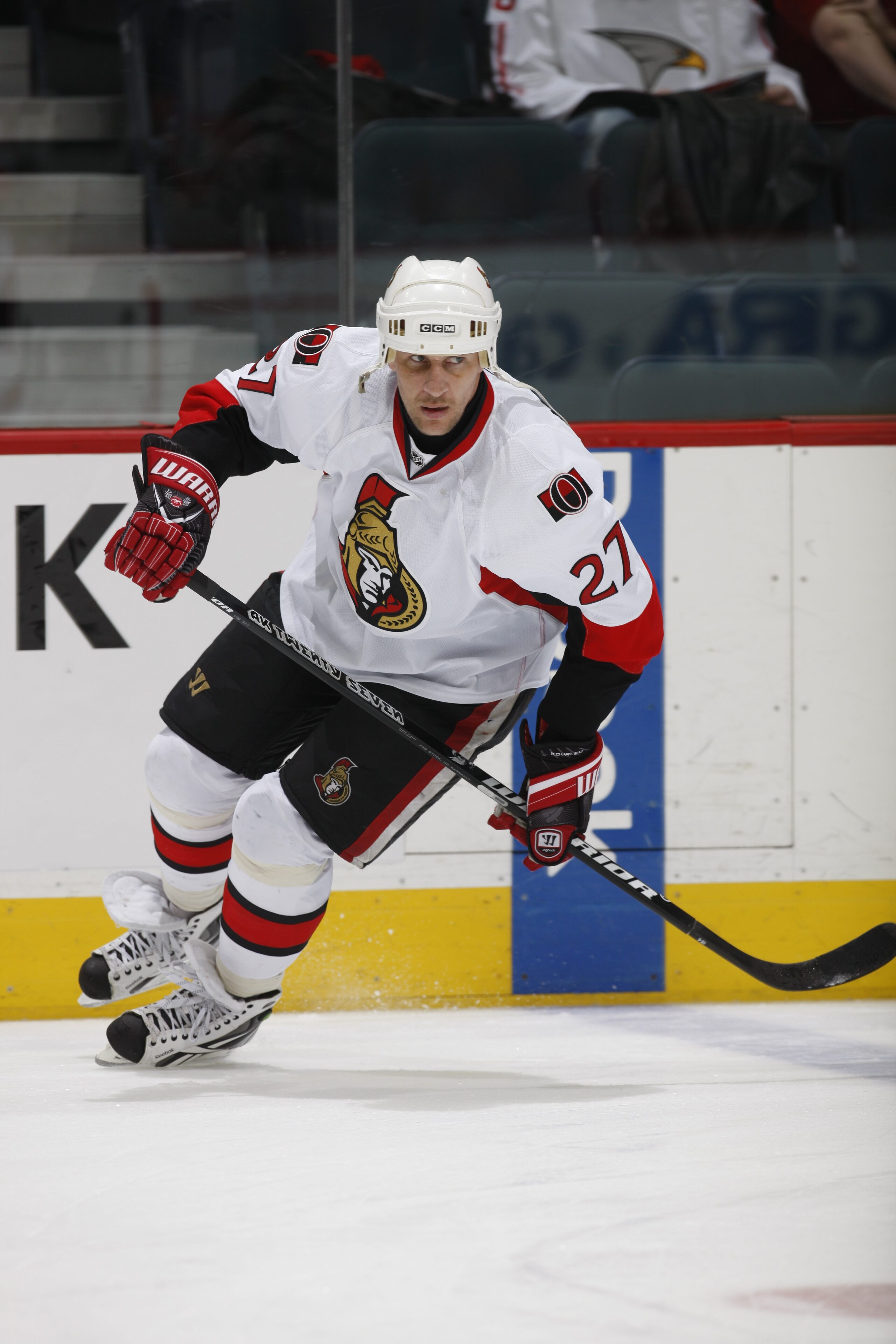CALGARY, CANADA - FEBRUARY 9: Alex Kovalev #27 of the Ottawa Senators skates against the Calgary Flames on February 9, 2011 at Scotiabank Saddledome in Calgary, Alberta, Canada. (Photo by Dale MacMillan/Getty Images)