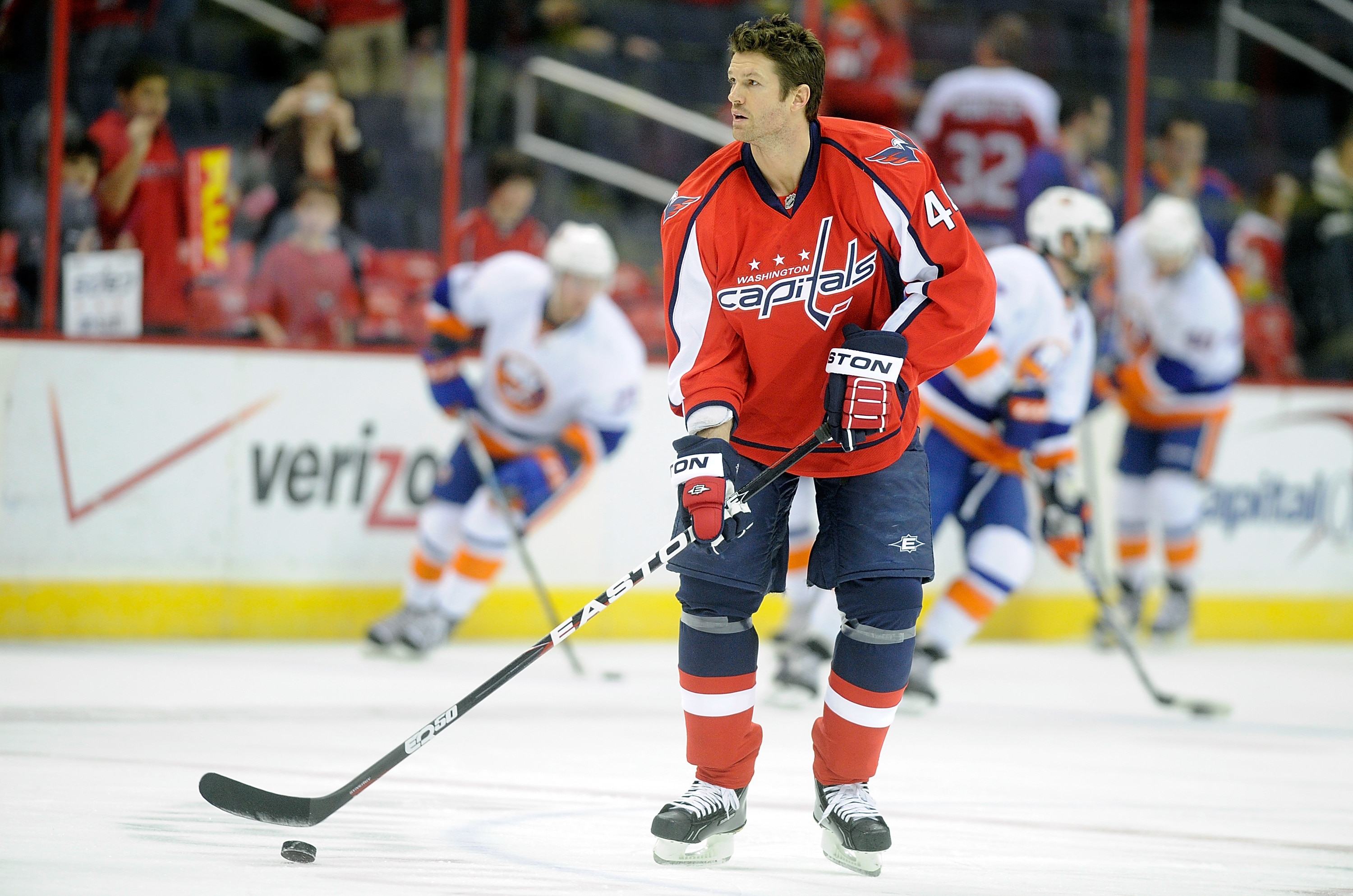 WASHINGTON, DC - MARCH 01: Jason Arnott #44 of the Washington Capitals warms up before the game against the New York Islanders at the Verizon Center on March 1, 2011 in Washington, DC. (Photo by Greg Fiume/Getty Images) WASHINGTON, DC - MARCH 01: Jason Arnott #44 of the Washington Capitals warms up before the game against the New York Islanders at the Verizon Center on March 1, 2011 in Washington, DC. (Photo by Greg Fiume/Getty Images)
