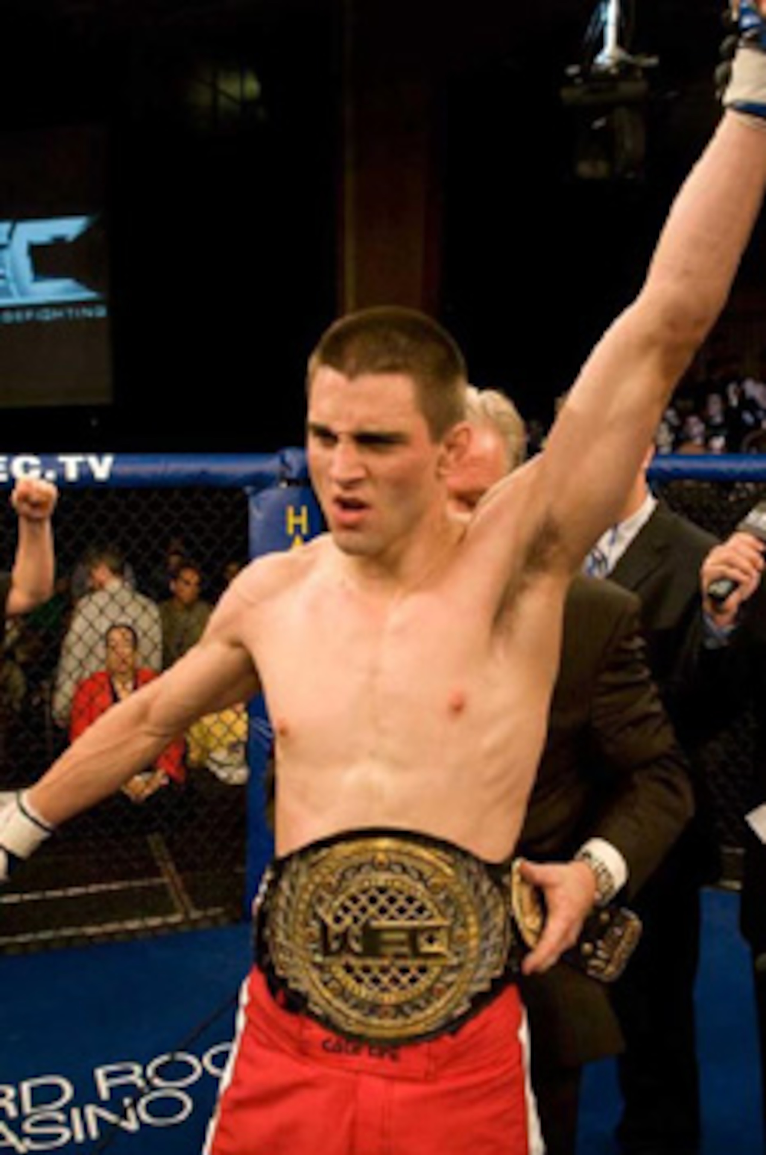 Carlos Condit with his WEC championship belt