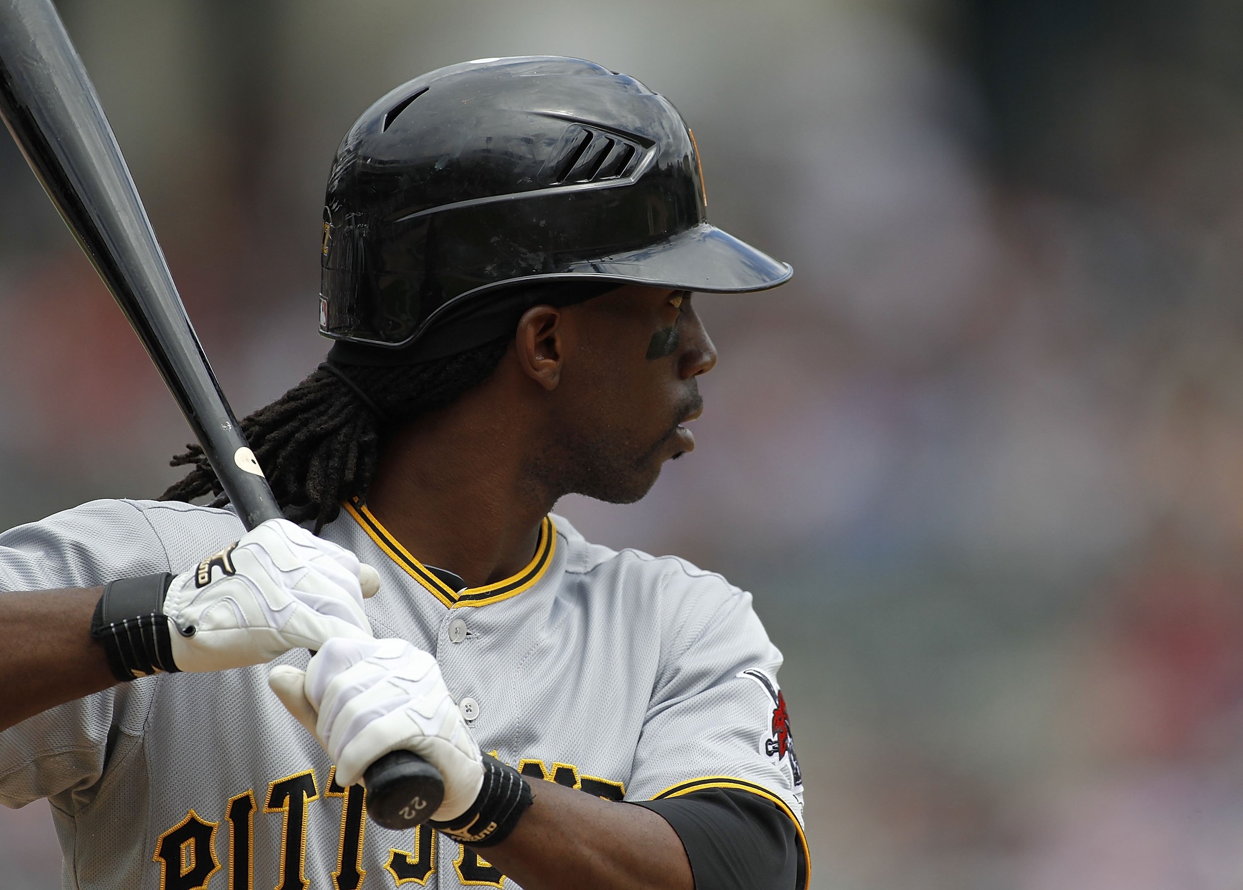 DETROIT - JUNE 13:  Andrew McCutchen #22 of the Pittsburgh Pirates bats in the sixth inning against the Detroit Tigers during the game on June 12, 2010 at Comerica Park in Detroit, Michigan. The Tigers defeated the Pirates 4-3.  (Photo by Leon Halip/Getty