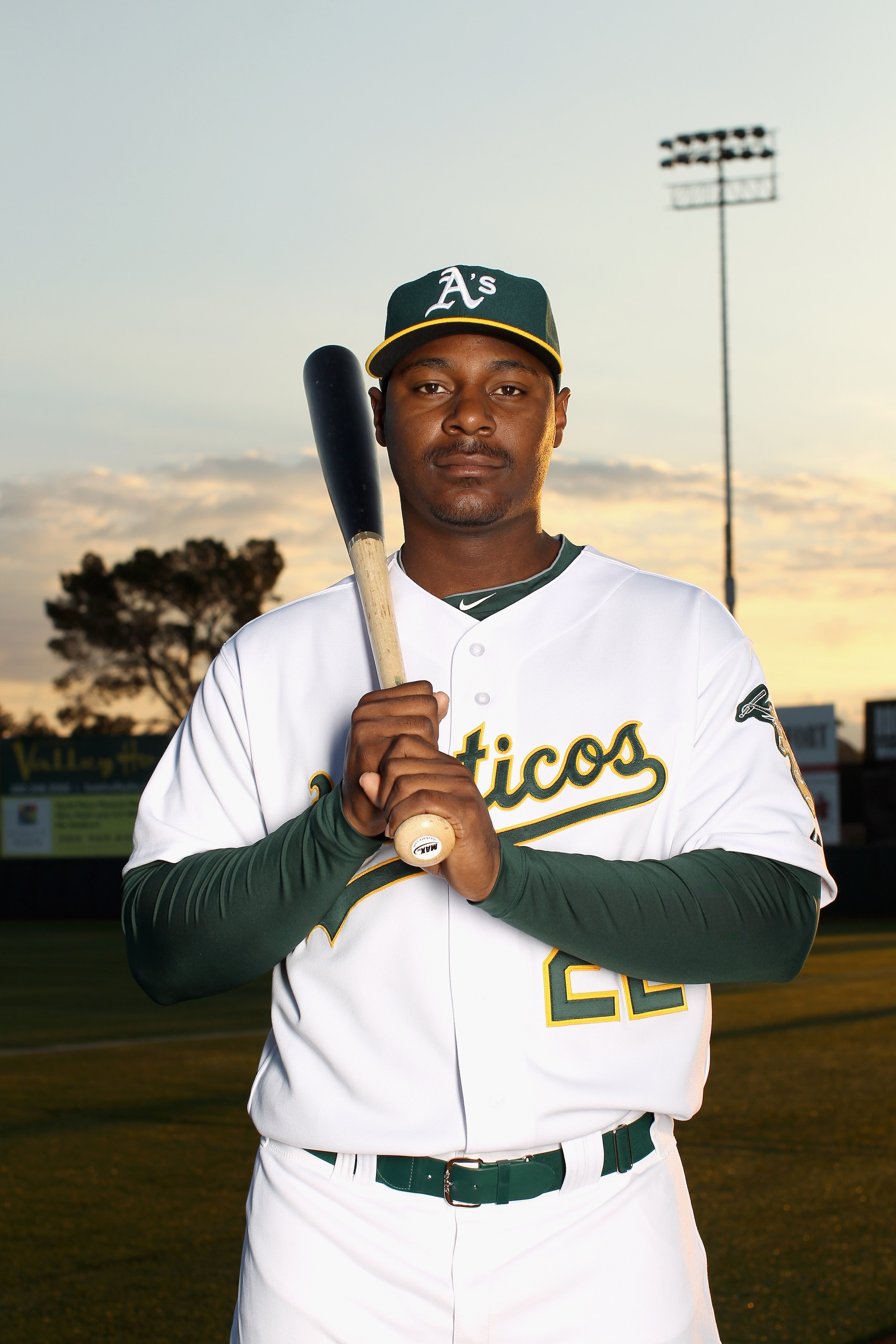 PHOENIX, AZ - FEBRUARY 24:  Chris Carter #22 of the Oakland Athletics poses for a portrait during media photo day at Phoenix Municipal Stadium on February 24, 2011 in Phoenix, Arizona.  (Photo by Ezra Shaw/Getty Images)
