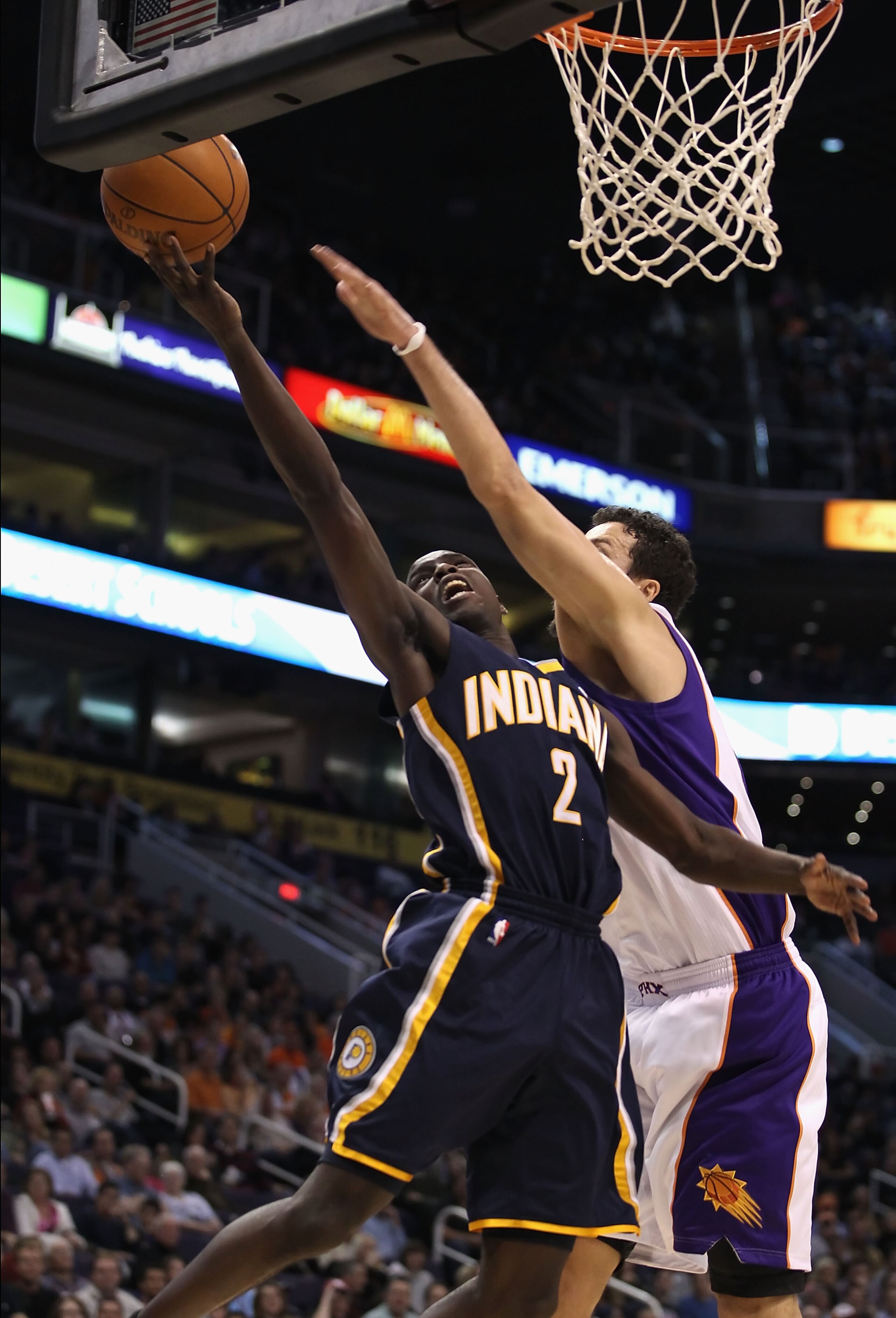 PHOENIX - DECEMBER 03:  Darren Collison #2 of the Indiana Pacers drives to the basket against the Phoenix Suns during the NBA game at US Airways Center on December 3, 2010 in Phoenix, Arizona. NOTE TO USER: User expressly acknowledges and agrees that, by