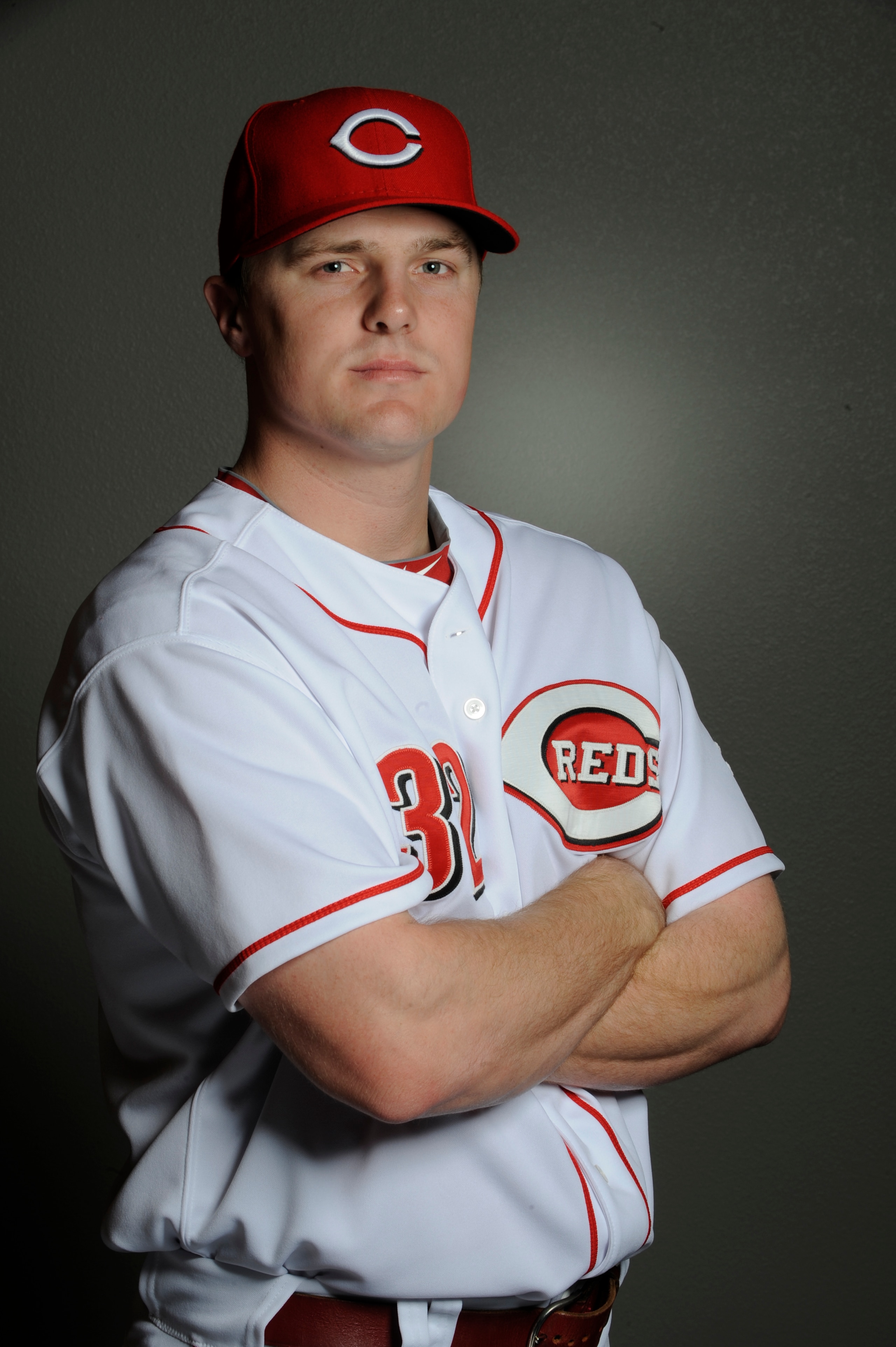 GOODYEAR, AZ - FEBRUARY 20: Jay Bruce #32 of the Cincinnati Reds poses during the Cincinnati Reds photo day at the Cincinnati Reds Spring Training Complex on February 20, 2011 in Goodyear, Arizona. (Photo by Rob Tringali/Getty Images)