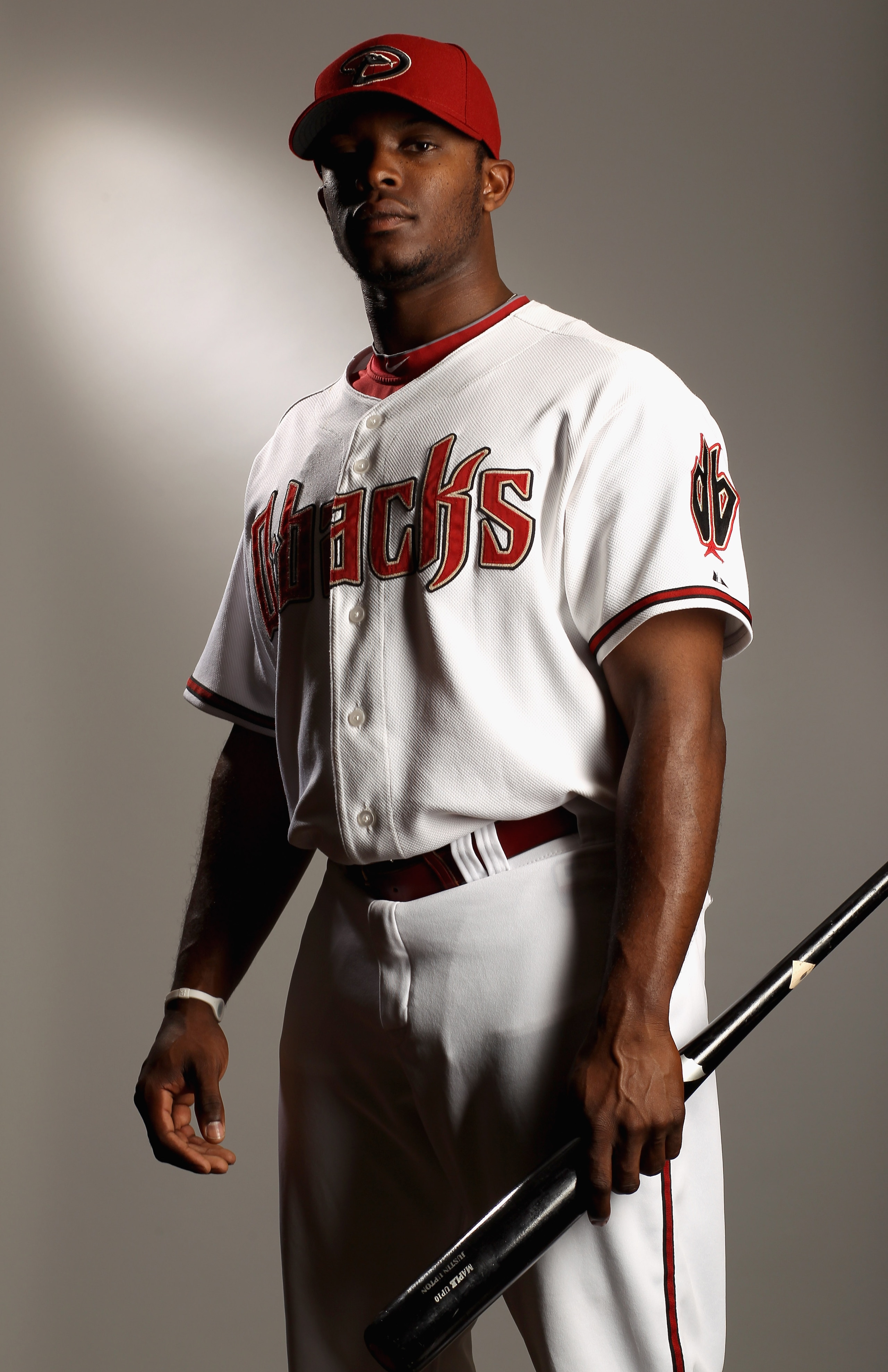 SCOTTSDALE, AZ - FEBRUARY 21:  Justin Upton #10 of the Arizona Diamondbacks poses for a portrait at Salt River Fields at Talking Stick on February 21, 2011 in Scottsdale, Arizona.  (Photo by Ezra Shaw/Getty Images)