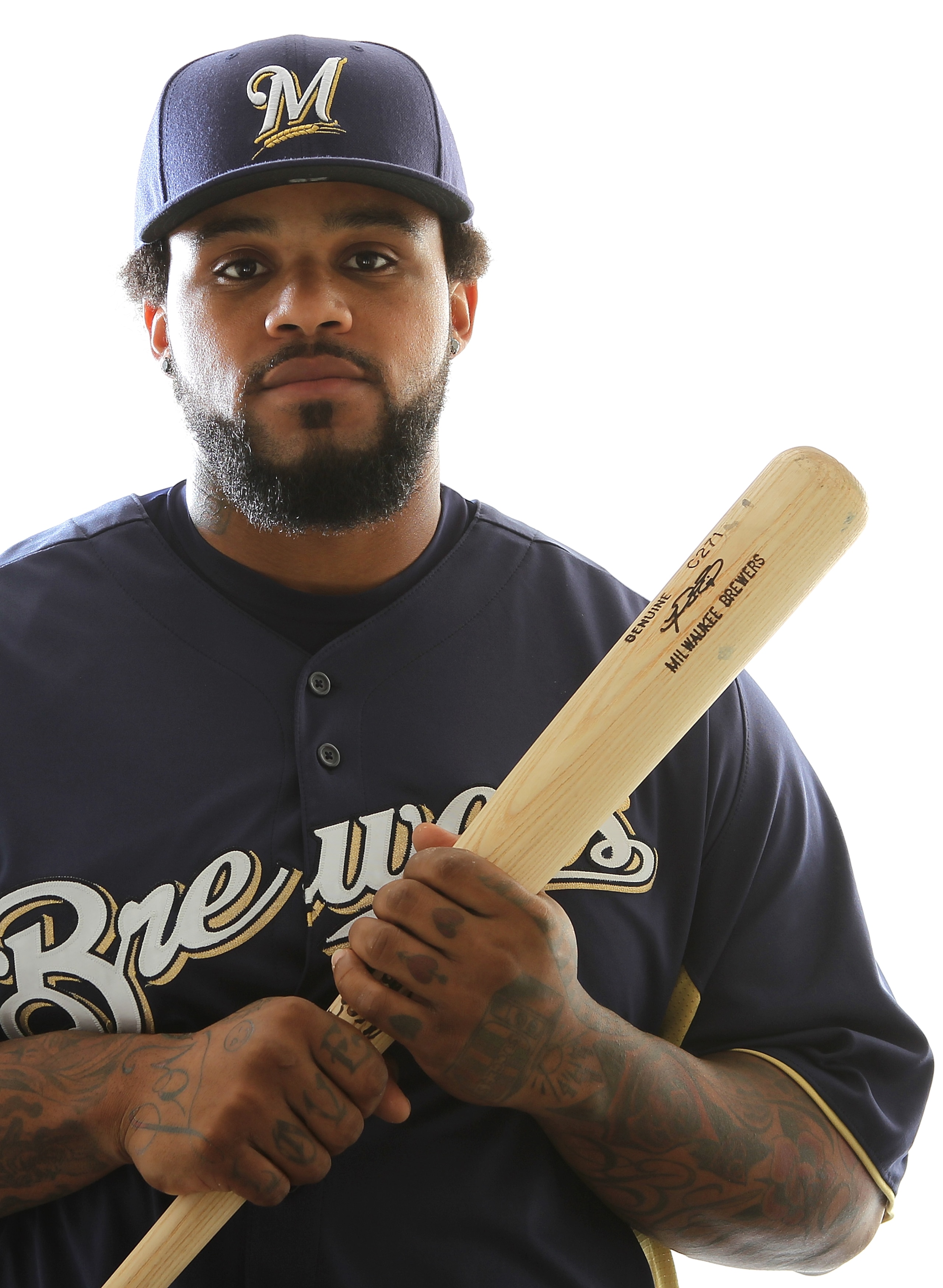 MARYVALE, AZ - FEBRUARY 24:  Prince Fielder #28 of the Milwaukee Brewers poses for a portrait during Spring Training Media Day on February 24, 2011 at Maryvale Stadium in Maryvale, Arizona.  (Photo by Jonathan Ferrey/Getty Images)