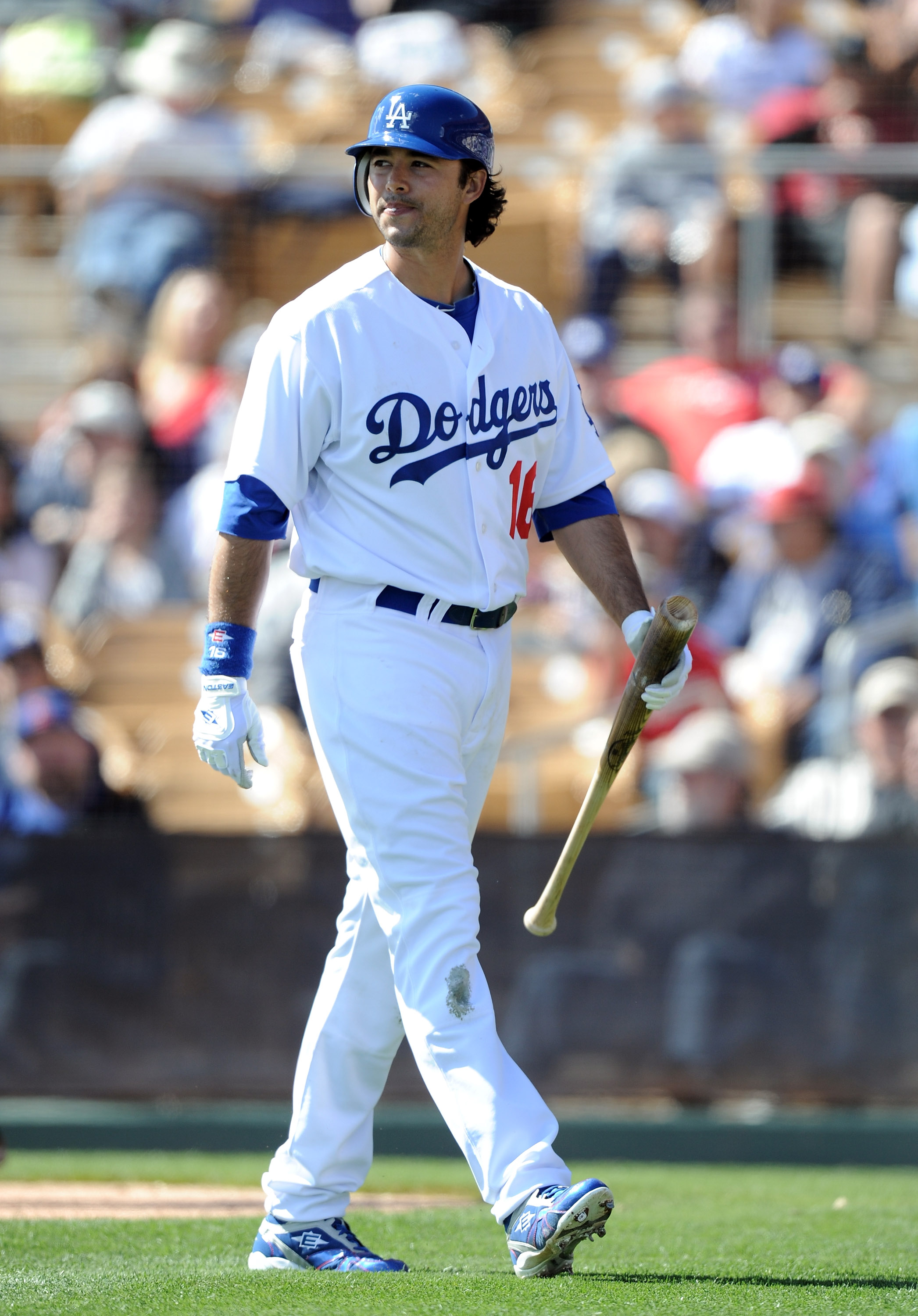 PHOENIX, AZ - FEBRUARY 27:  Andre Ethier #16 of the Los Angeles Dodgers at bat during spring training at Camelback Ranch on February 27, 2011 in Phoenix, Arizona.  (Photo by Harry How/Getty Images)