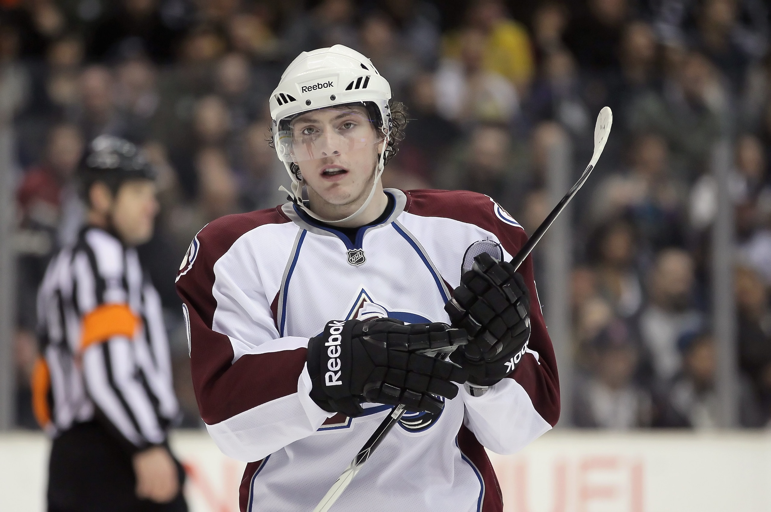 LOS ANGELES, CA - FEBRUARY 26:  Matt Duchene #9 of the Colorado Avalanche looks on against the Los Angeles Kings at Staples Center on February 26, 2011 in Los Angeles, California.  (Photo by Jeff Gross/Getty Images)