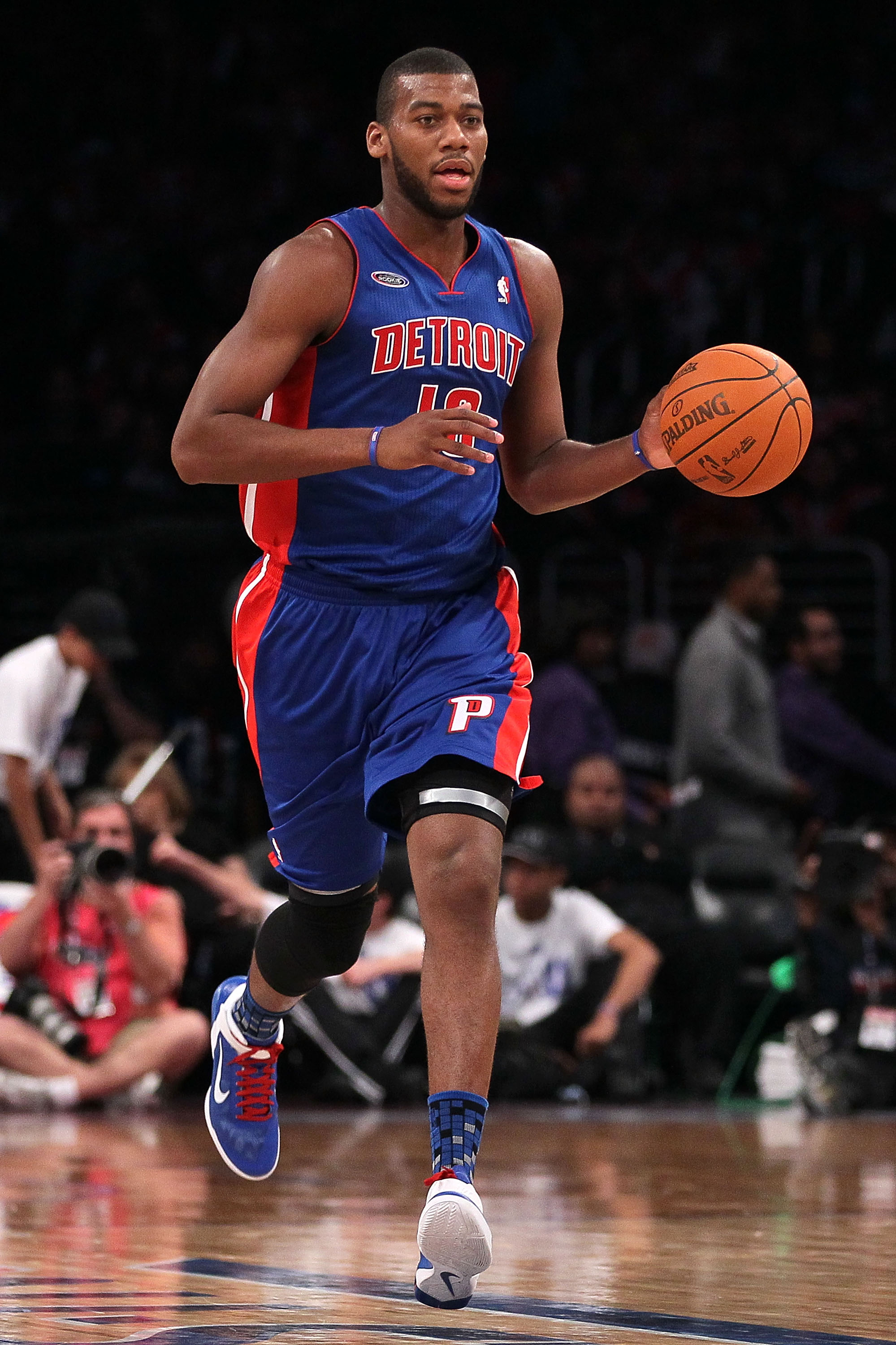 LOS ANGELES, CA - FEBRUARY 18: Greg Monroe #10 of the Detroit Pistons and the Rookie Team moves the ball up court in the first half during the T-Mobile Rookie Challenge and Youth Jam at Staples Center on February 18, 2011 in Los Angeles, California. (Ph LOS ANGELES, CA - FEBRUARY 18: Greg Monroe #10 of the Detroit Pistons and the Rookie Team moves the ball up court in the first half during the T-Mobile Rookie Challenge and Youth Jam at Staples Center on February 18, 2011 in Los Angeles, California. (Ph