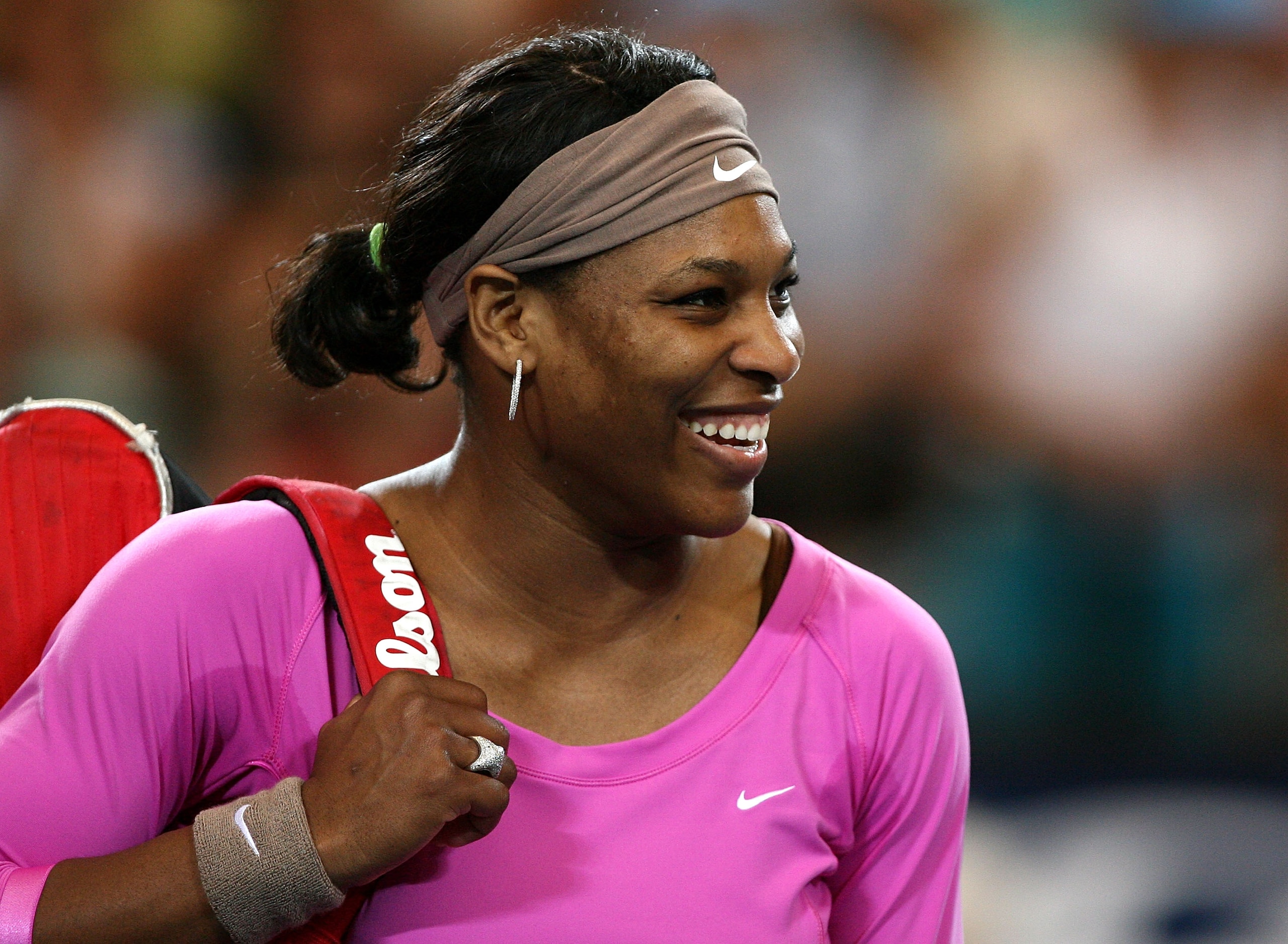 PERTH, AUSTRALIA - DECEMBER 31:  Serena Williams of the USA smiles following the Group B match between the USA and the Czech Republic on day three of the Hyundai Hopman Cup at Burswood Entertainment Complex on December 31, 2007 in Perth, Australia.  (Phot