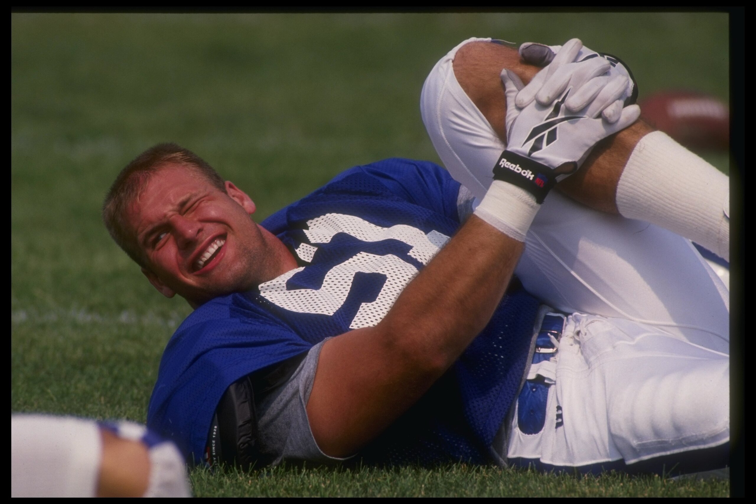 Jul 1994: Linebacker Trev Alberts of the Indianapolis Colts stretches during training camp. Mandatory Credit: Gary Mook /Allsport Jul 1994: Linebacker Trev Alberts of the Indianapolis Colts stretches during training camp. Mandatory Credit: Gary Mook /Allsport