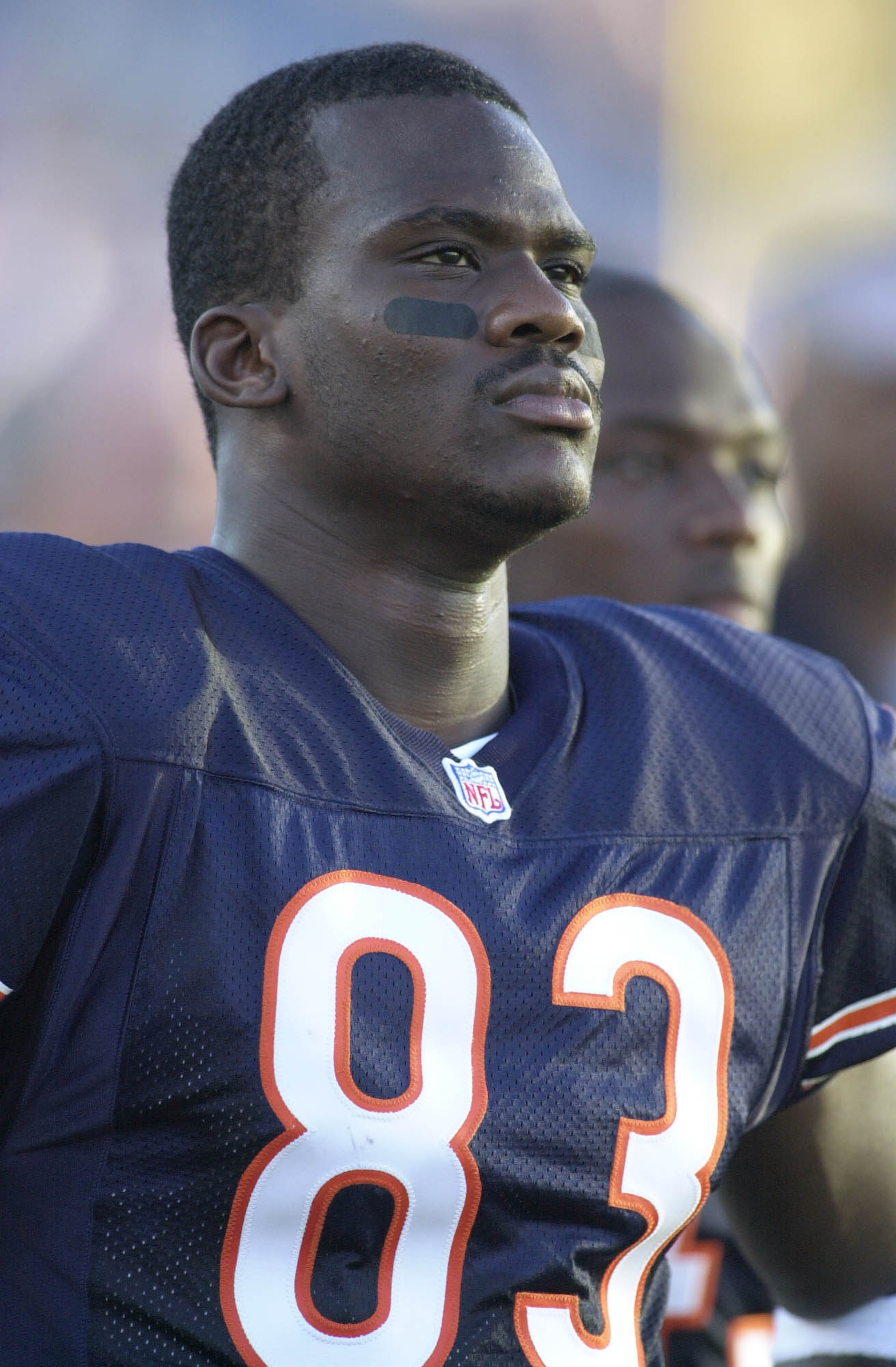 04 Aug 2001: David Terrell #83 of the Chicago Bears observes the game against the Cincinnati Bengals during the NFL pre-season game at Soldier Field in Chicago, IL. The Bears defeated the Bengals 16-13 in overtime. DIGITAL IMAGE Mandatory Credit: Jonath 04 Aug 2001: David Terrell #83 of the Chicago Bears observes the game against the Cincinnati Bengals during the NFL pre-season game at Soldier Field in Chicago, IL. The Bears defeated the Bengals 16-13 in overtime. DIGITAL IMAGE Mandatory Credit: Jonath