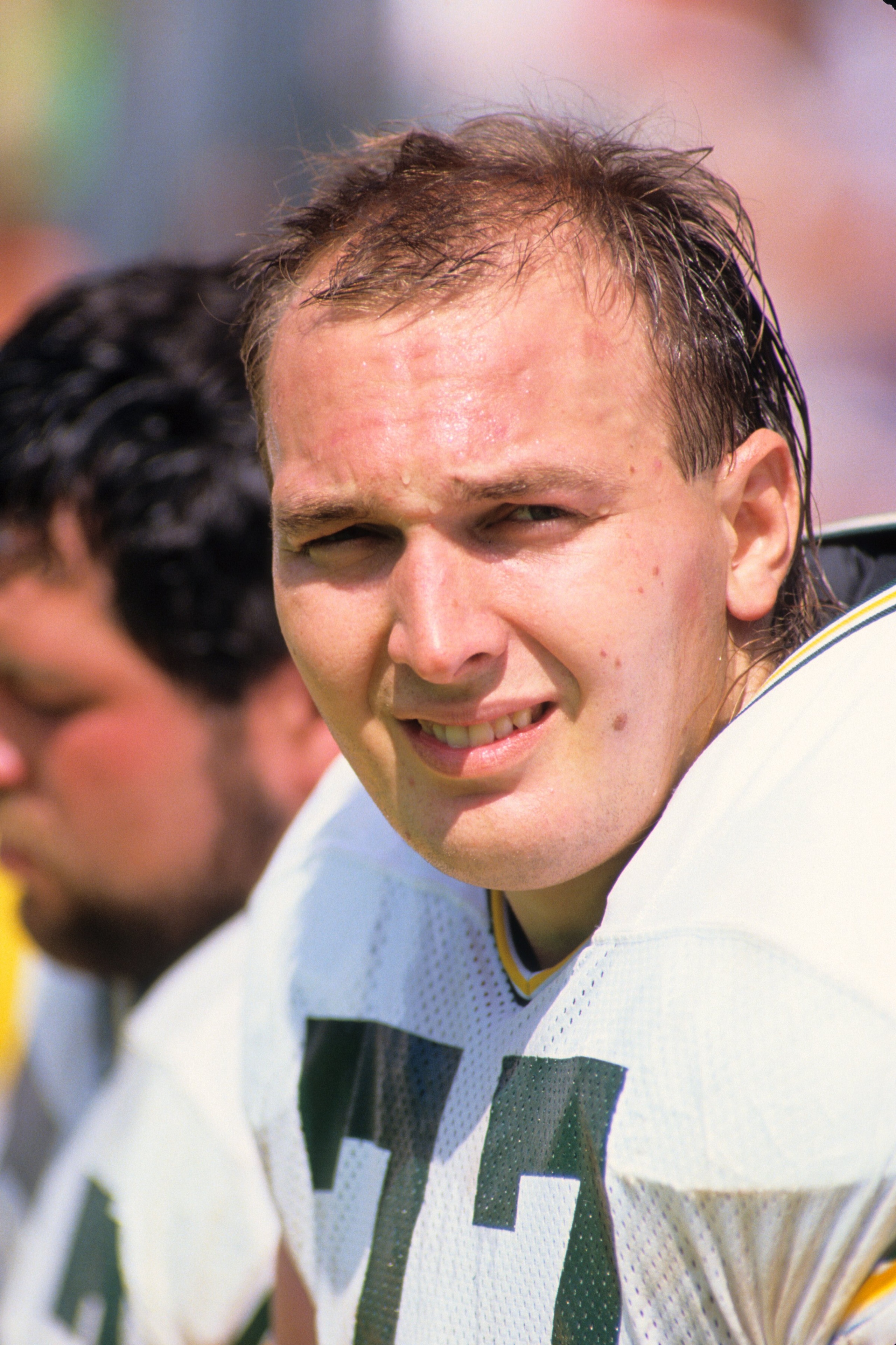 ANAHEIM, CA - SEPTEMBER 24: Tony Mandarich #77 of the Green Bay Packers looks on during the game against the Los Angeles Rams at Anaheim Stadium on September 24, 1989 in Anaheim, California. The Rams won 41-38. (Photo by George Rose/Getty Images) ANAHEIM, CA - SEPTEMBER 24: Tony Mandarich #77 of the Green Bay Packers looks on during the game against the Los Angeles Rams at Anaheim Stadium on September 24, 1989 in Anaheim, California. The Rams won 41-38. (Photo by George Rose/Getty Images)