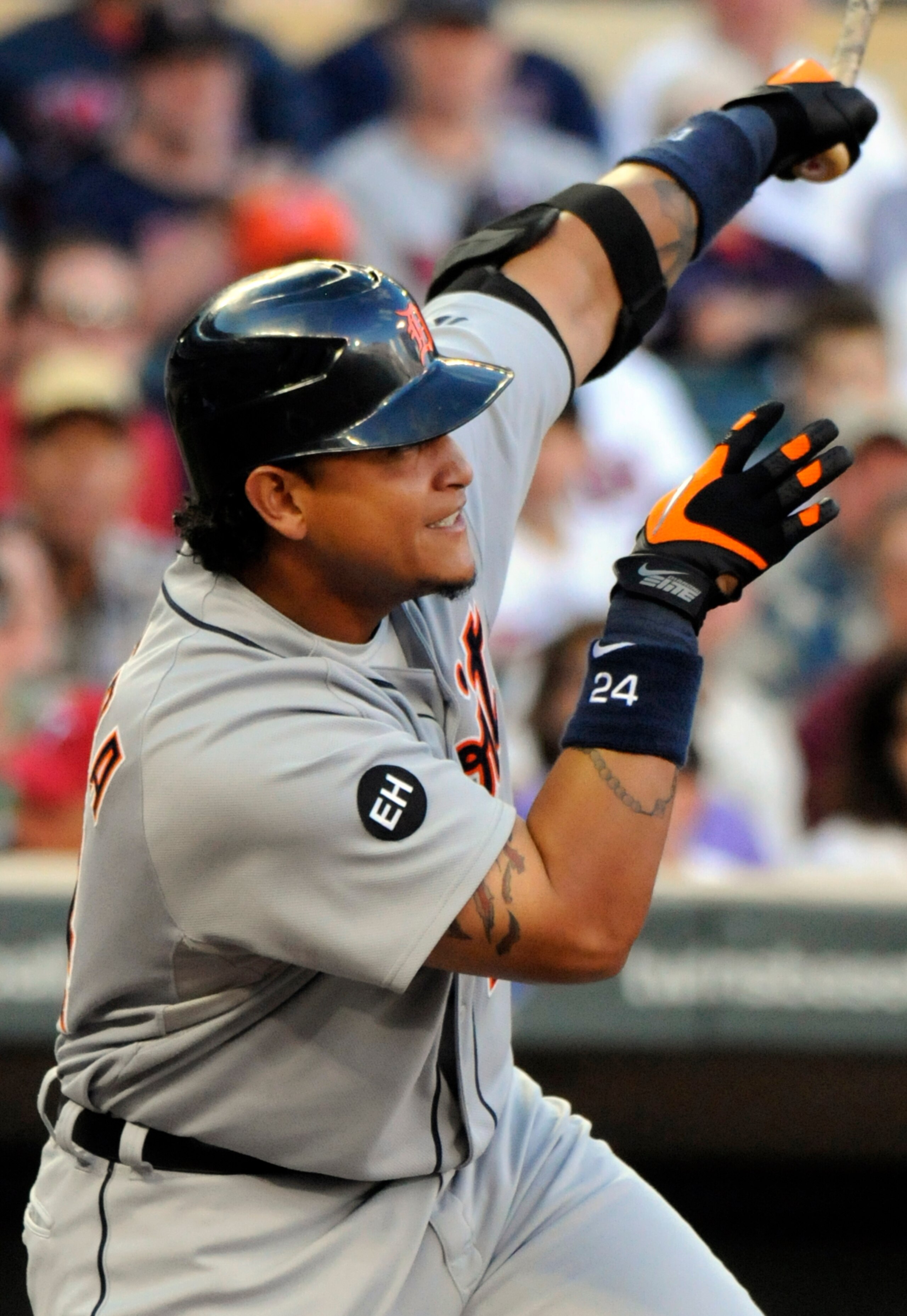 MINNEAPOLIS, MN - JUNE 28: Miguel Cabrera #24 of the Detroit Tigers hits a two-RBI double in the first inning against the Minnesota Twins during their game on June 28, 2010 at Target Field in Minneapolis, Minnesota. (Photo by Hannah Foslien /Getty Images MINNEAPOLIS, MN - JUNE 28: Miguel Cabrera #24 of the Detroit Tigers hits a two-RBI double in the first inning against the Minnesota Twins during their game on June 28, 2010 at Target Field in Minneapolis, Minnesota. (Photo by Hannah Foslien /Getty Images