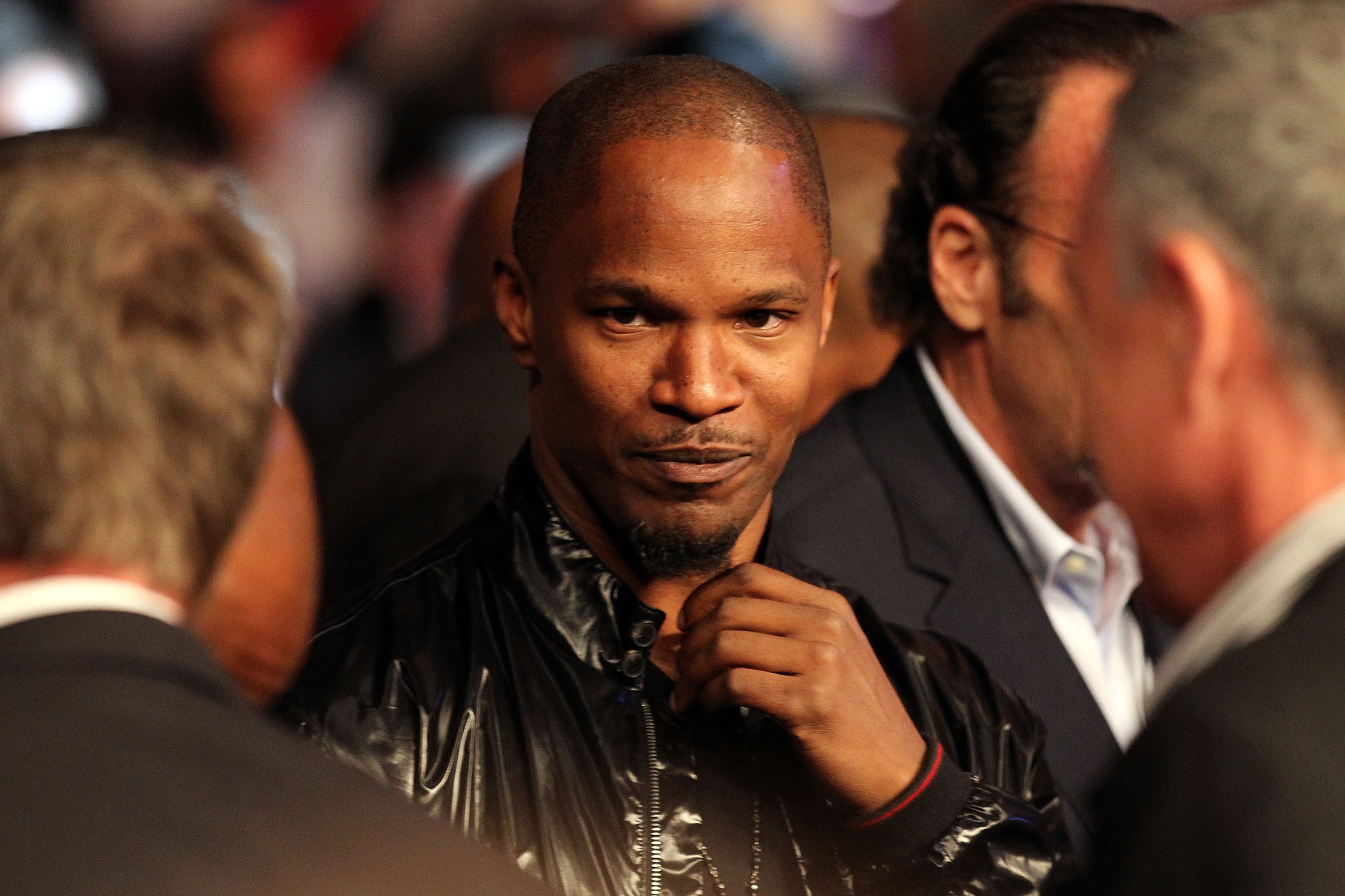LAS VEGAS - MAY 01: Actor Jamie Foxx attends the Floyd Mayweather Jr. and Shane Mosley welterweight fight at the MGM Grand Garden Arena on May 1, 2010 in Las Vegas, Nevada. (Photo by Jed Jacobsohn/Getty Images) LAS VEGAS - MAY 01: Actor Jamie Foxx attends the Floyd Mayweather Jr. and Shane Mosley welterweight fight at the MGM Grand Garden Arena on May 1, 2010 in Las Vegas, Nevada. (Photo by Jed Jacobsohn/Getty Images)