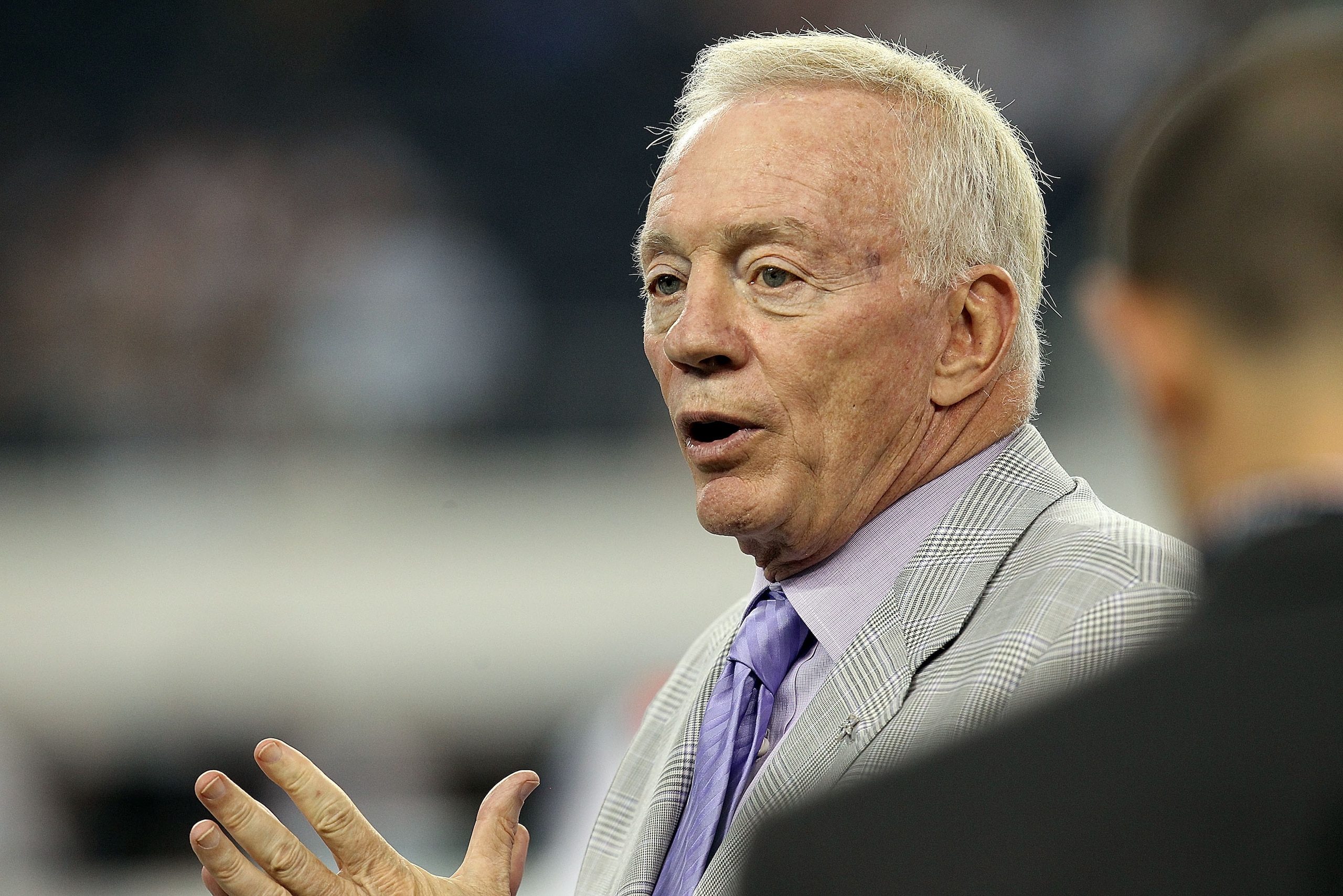 ARLINGTON, TX - SEPTEMBER 02:  Owner Jerry Jones of the Dallas Cowboys at Cowboys Stadium on  September 2, 2010 in Arlington, Texas.  (Photo by Ronald Martinez/Getty Images)