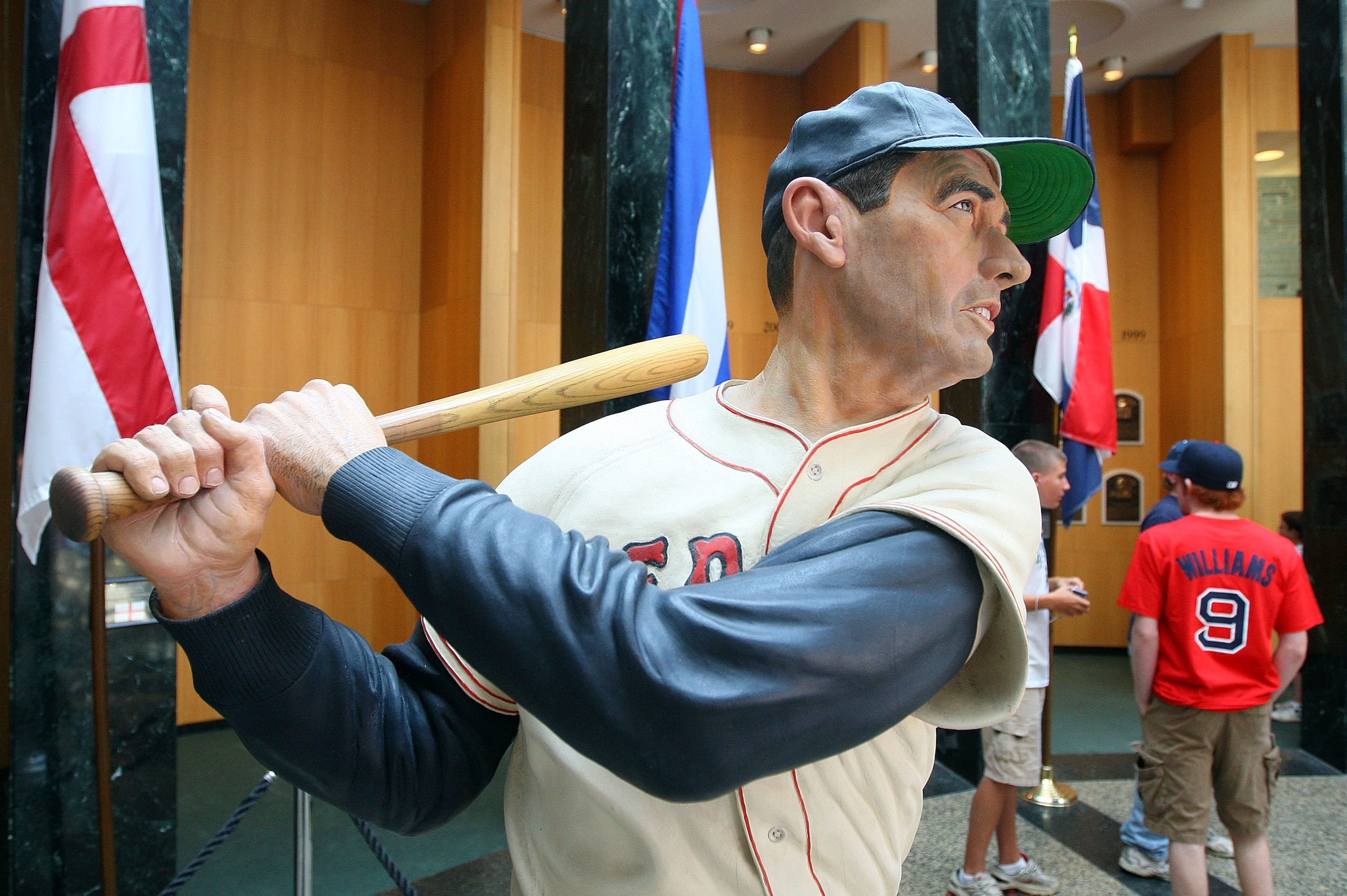 COOPERSTOWN, NY - JULY 25:  A statue of Ted Williams is seen at the National Baseball Hall of Fame during induction weekend on July 25, 2009 in Cooperstown, New York.  (Photo by Jim McIsaac/Getty Images)