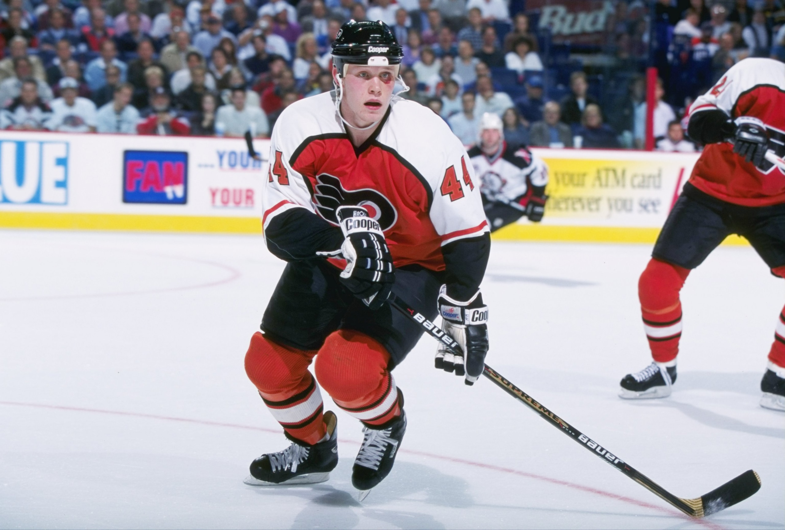 7 Nov 1996: Defenseman Janne Niinimaa of the Philadelphia Flyers moves down the ice during a game against the Buffalo Sabres at the Marine Midland Arena in Buffalo, New York. The Flyers won the game, 5-2. Mandatory Credit: Rick Stewart /Allsport 7 Nov 1996: Defenseman Janne Niinimaa of the Philadelphia Flyers moves down the ice during a game against the Buffalo Sabres at the Marine Midland Arena in Buffalo, New York. The Flyers won the game, 5-2. Mandatory Credit: Rick Stewart /Allsport