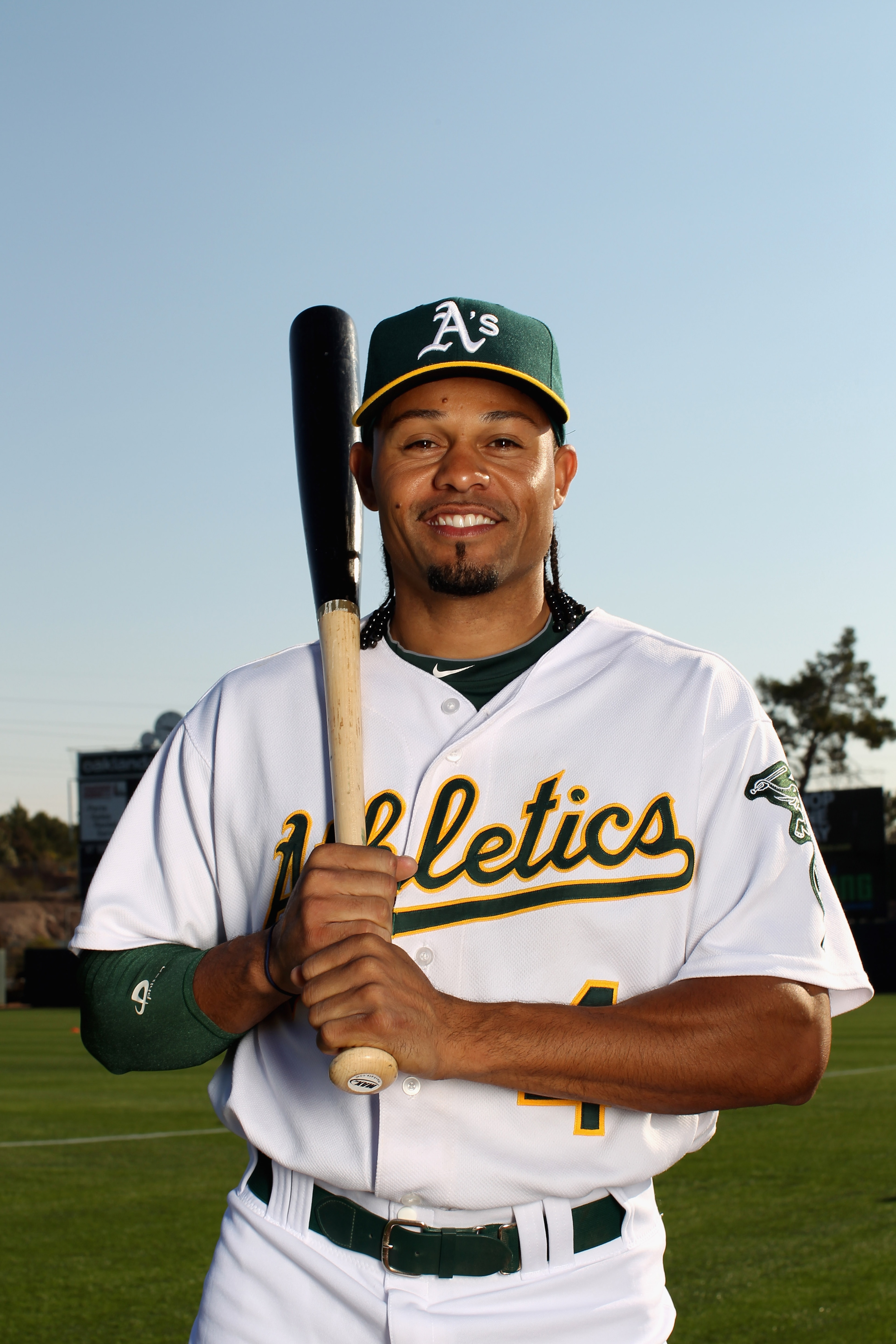 PHOENIX, AZ - FEBRUARY 24: Coco Crisp #4 of the Oakland Athletics poses for a portrait during media photo day at Phoenix Municipal Stadium on February 24, 2011 in Phoenix, Arizona.  (Photo by Ezra Shaw/Getty Images)