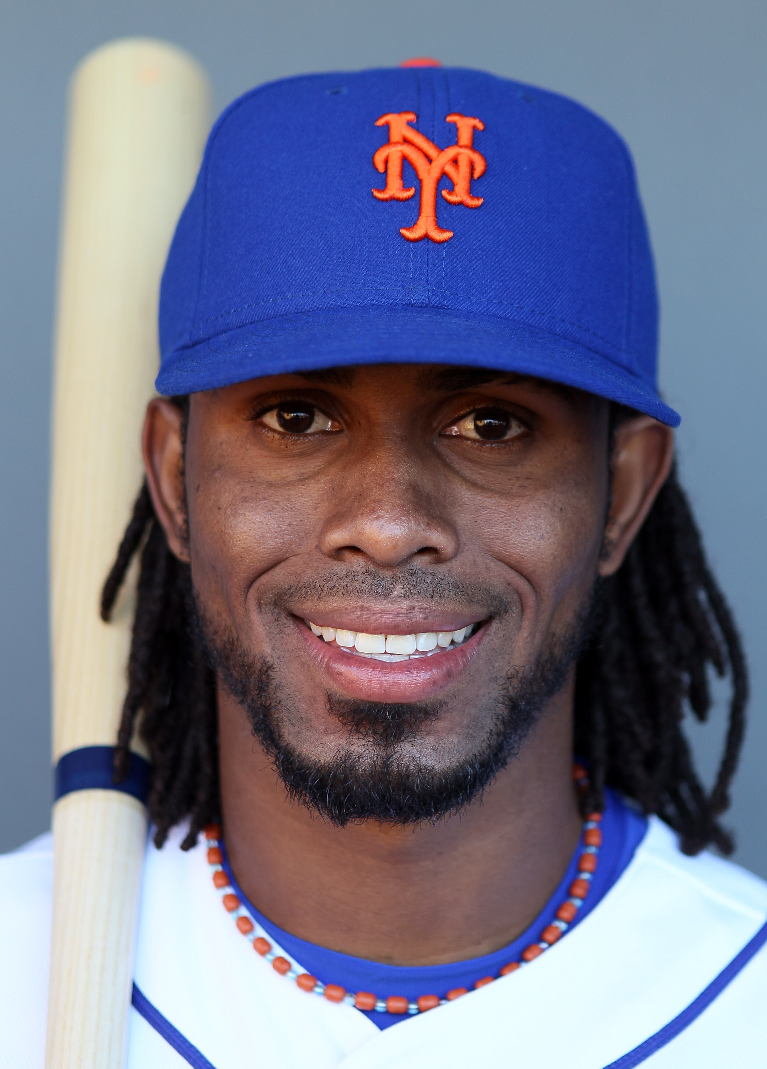 PORT ST. LUCIE, FL - FEBRUARY 24:  RY 24:  Jose Reyes #7 of the New York Mets poses for a portrait during the New York Mets Photo Day on February 24, 2011 at Digital Domain Park in Port St. Lucie, Florida.  (Photo by Elsa/Getty Images)