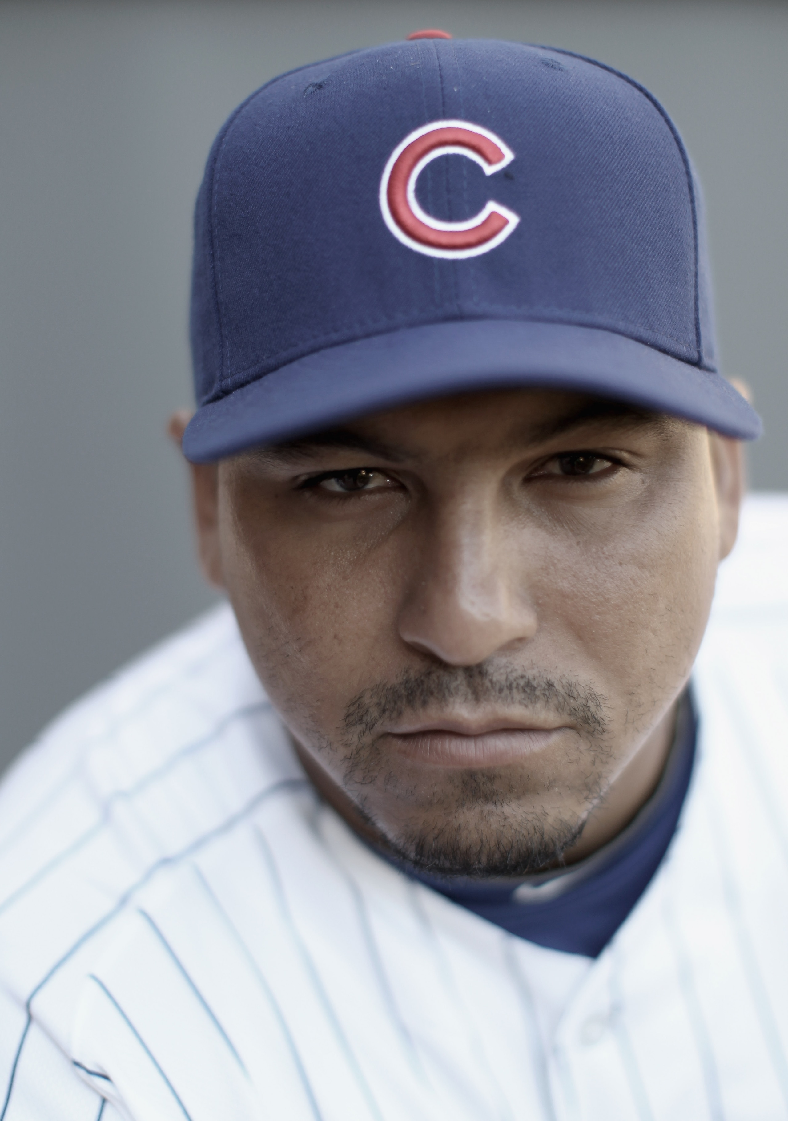 MESA, AZ - FEBRUARY 22:  (EDITORS NOTE : THIS IMAGE HAS BEEN DIGITALLY DESATURATED.)  Carlos Zambrano #38 of the Chicago Cubs poses for a portrait during media photo day at Finch Park on February 22, 2011 in Mesa, Arizona.  (Photo by Ezra Shaw/Getty Image