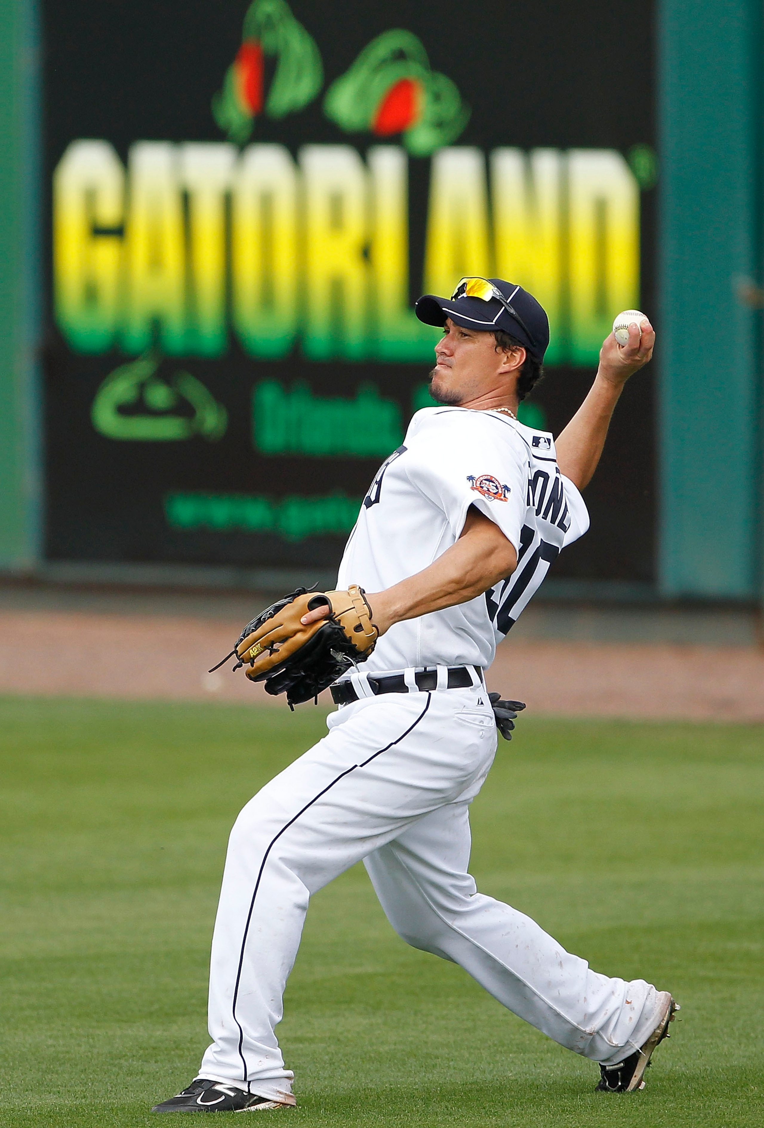 LAKELAND, FL - MARCH 01: Magglio Ordonez #30 of the Detroit Tigers catches a fly ball during the game against the Toronto Blue Jays at Joker Marchant Stadium on March 1, 2011 in Lakeland, Florida. The Tigers defeated the Blue Jays 6-2. (Photo by Leon Hal LAKELAND, FL - MARCH 01: Magglio Ordonez #30 of the Detroit Tigers catches a fly ball during the game against the Toronto Blue Jays at Joker Marchant Stadium on March 1, 2011 in Lakeland, Florida. The Tigers defeated the Blue Jays 6-2. (Photo by Leon Hal