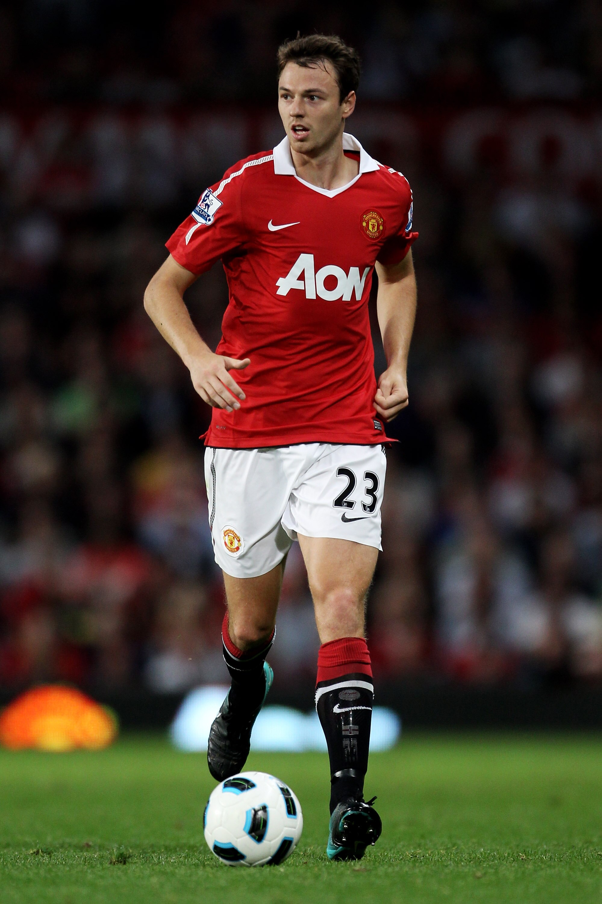 MANCHESTER, ENGLAND - AUGUST 16:  Jonny Evans of Manchester United in action during the Barclays Premier League match between Manchester United and Newcastle United at Old Trafford on August 16, 2010 in Manchester, England.  (Photo by Alex Livesey/Getty I