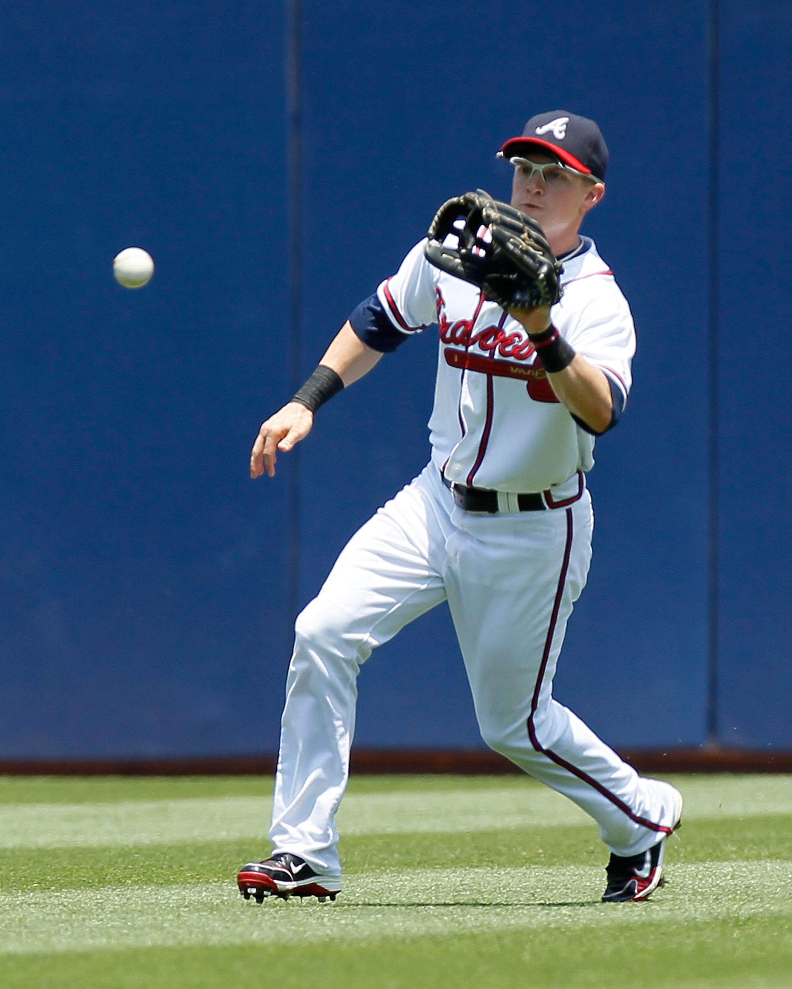 ATLANTA - MAY 20:  Nate McClouth # 24 of the Atlanta Braves against the Cincinnati Reds at Turner Field on May 20, 2010 in Atlanta, Georgia.  (Photo by Kevin C. Cox/Getty Images)