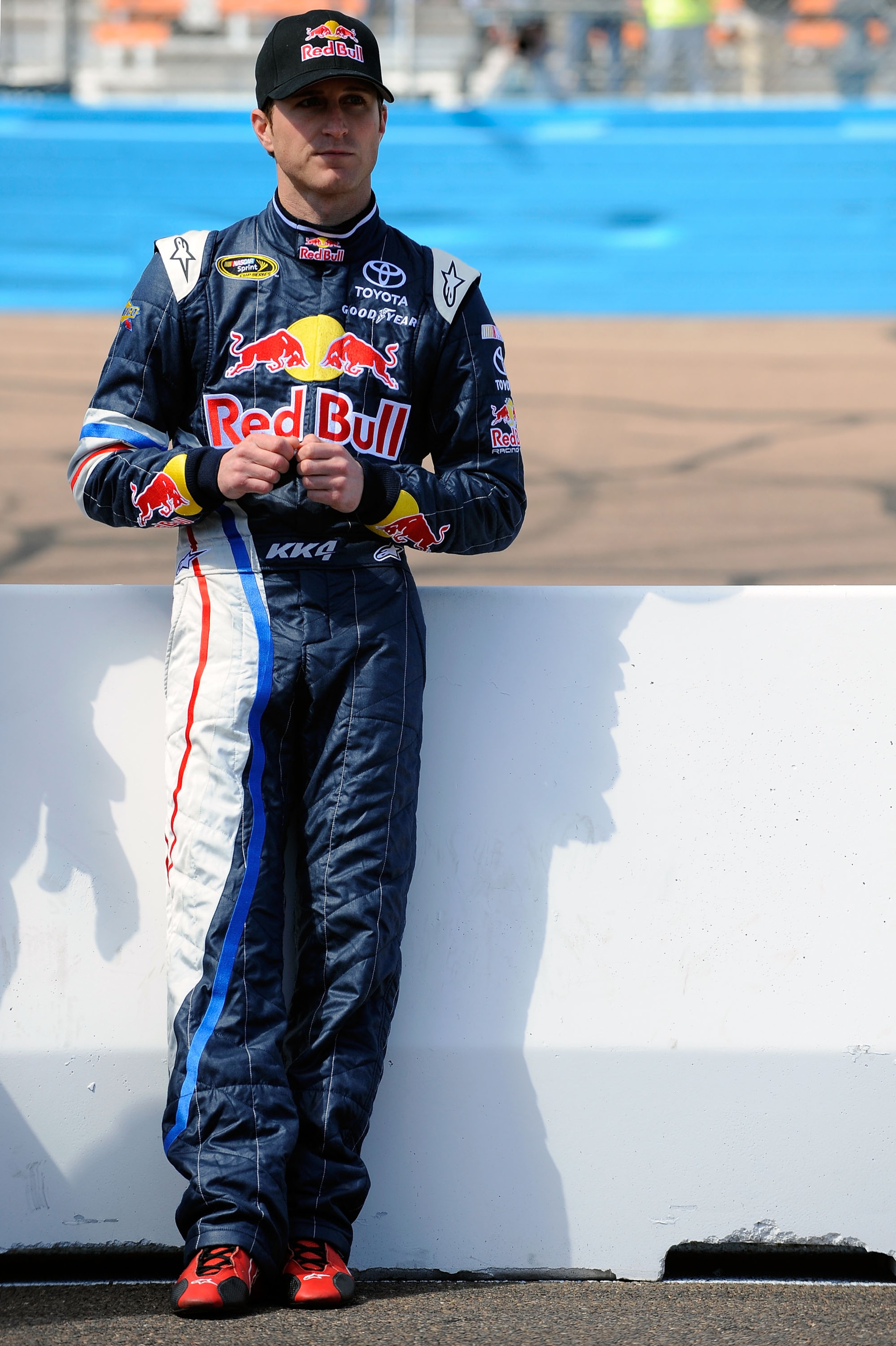 AVONDALE, AZ - FEBRUARY 27:  Kasey Kahne, driver of the #4 Red Bull Toyota, stands on pit road prior to the NASCAR Sprint Cup Series Subway Fresh Fit 500 at Phoenix International Raceway on February 27, 2011 in Avondale, Arizona.  (Photo by Jared C. Tilto