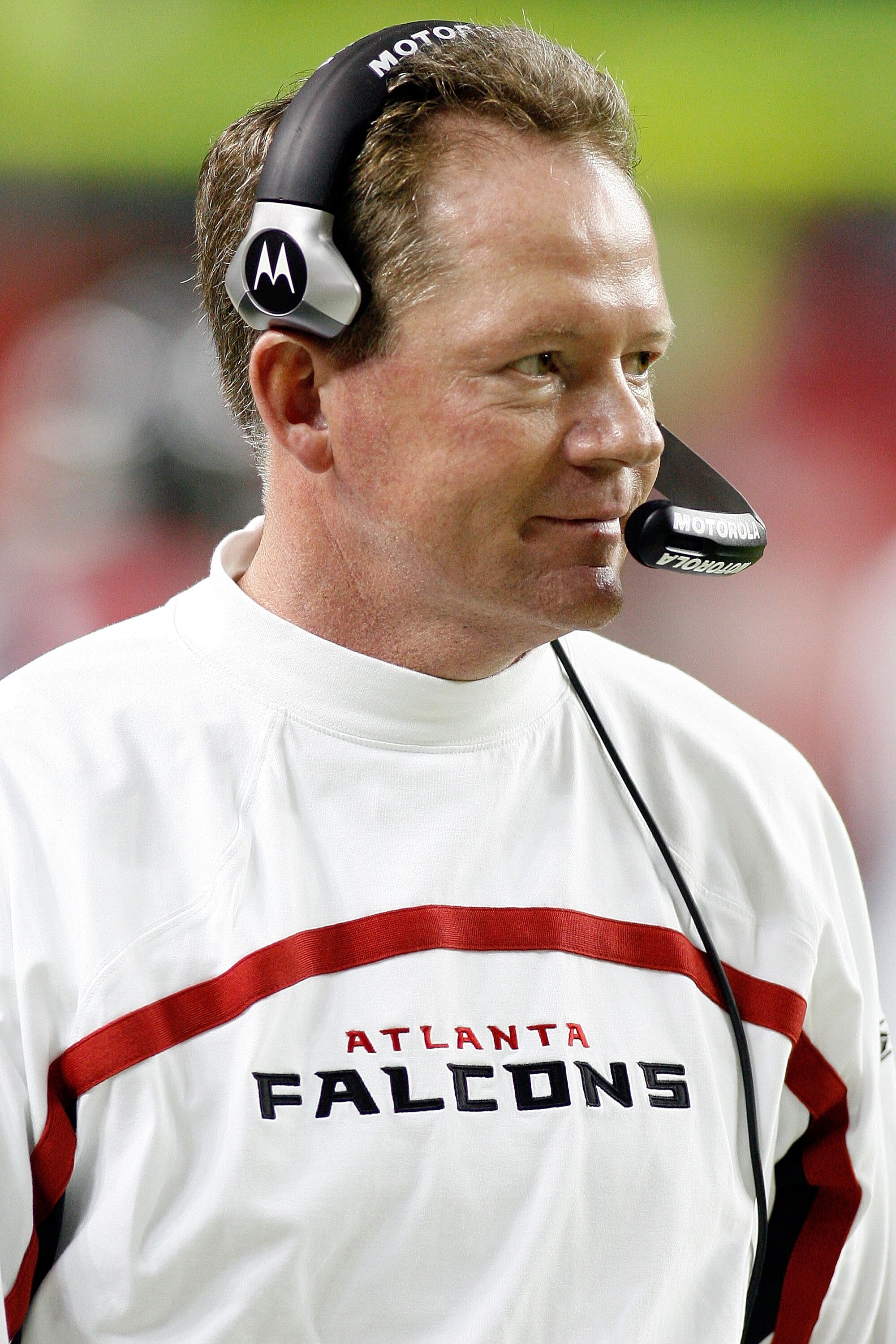 ATLANTA - DECEMBER 10: Head coach Bobby Petrino of the Atlanta Falcons calls a play against the New Orleans Saints on December 10, 2007 at the Georgia Dome in Atlanta, Georgia. The Saints defeated the Falcons 34-14.  (Photo by Chris Graythen/Getty Images)