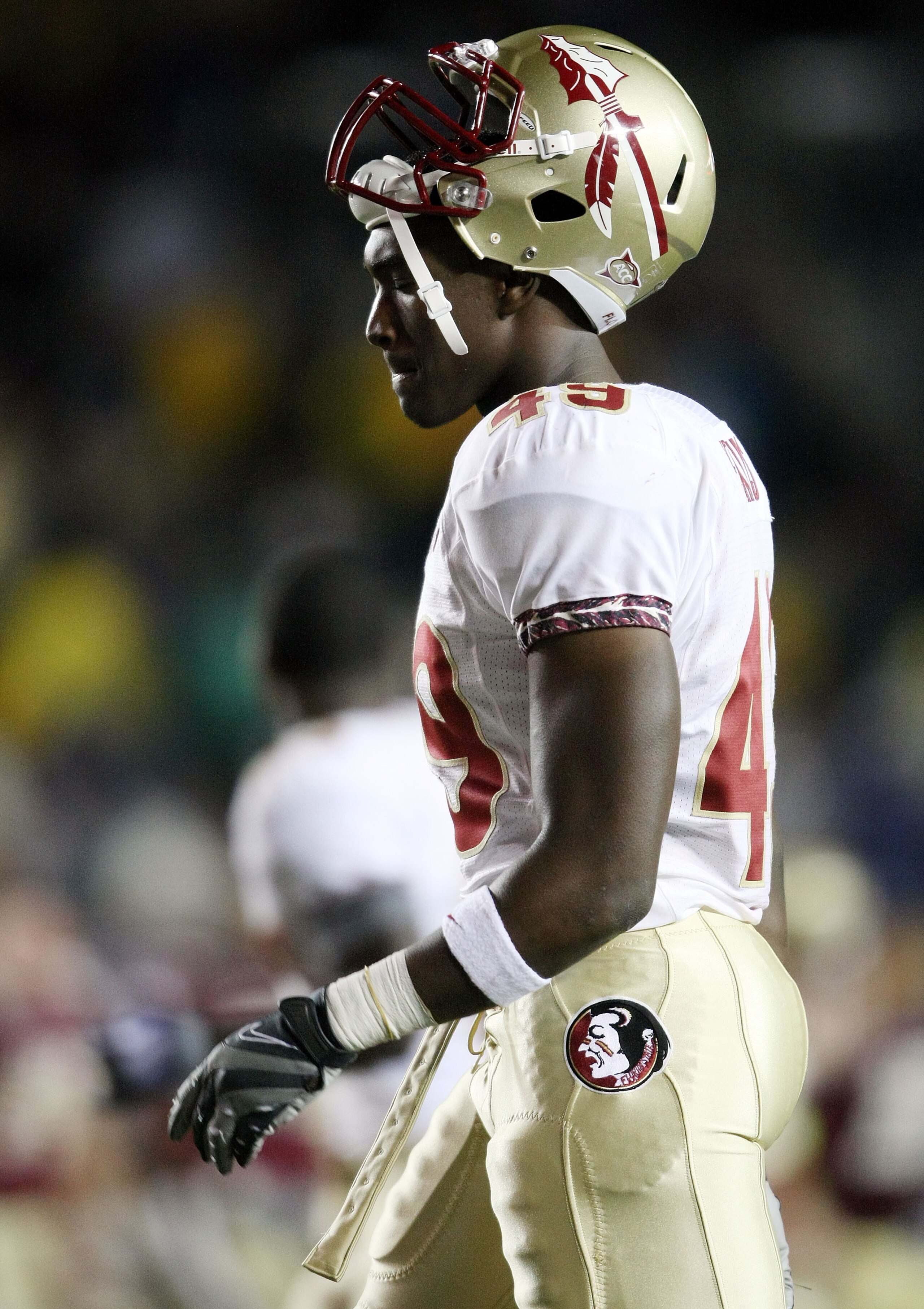 CHESTNUT HILL, MA - OCTOBER 03: Brandon Jenkins #49 of the Florida State Seminoles walks off the field after the game against the Boston College Eagles on October 3, 2009 at Alumni Stadium in Chestnut Hill, Massachusetts. Boston College defeated Florida CHESTNUT HILL, MA - OCTOBER 03: Brandon Jenkins #49 of the Florida State Seminoles walks off the field after the game against the Boston College Eagles on October 3, 2009 at Alumni Stadium in Chestnut Hill, Massachusetts. Boston College defeated Florida