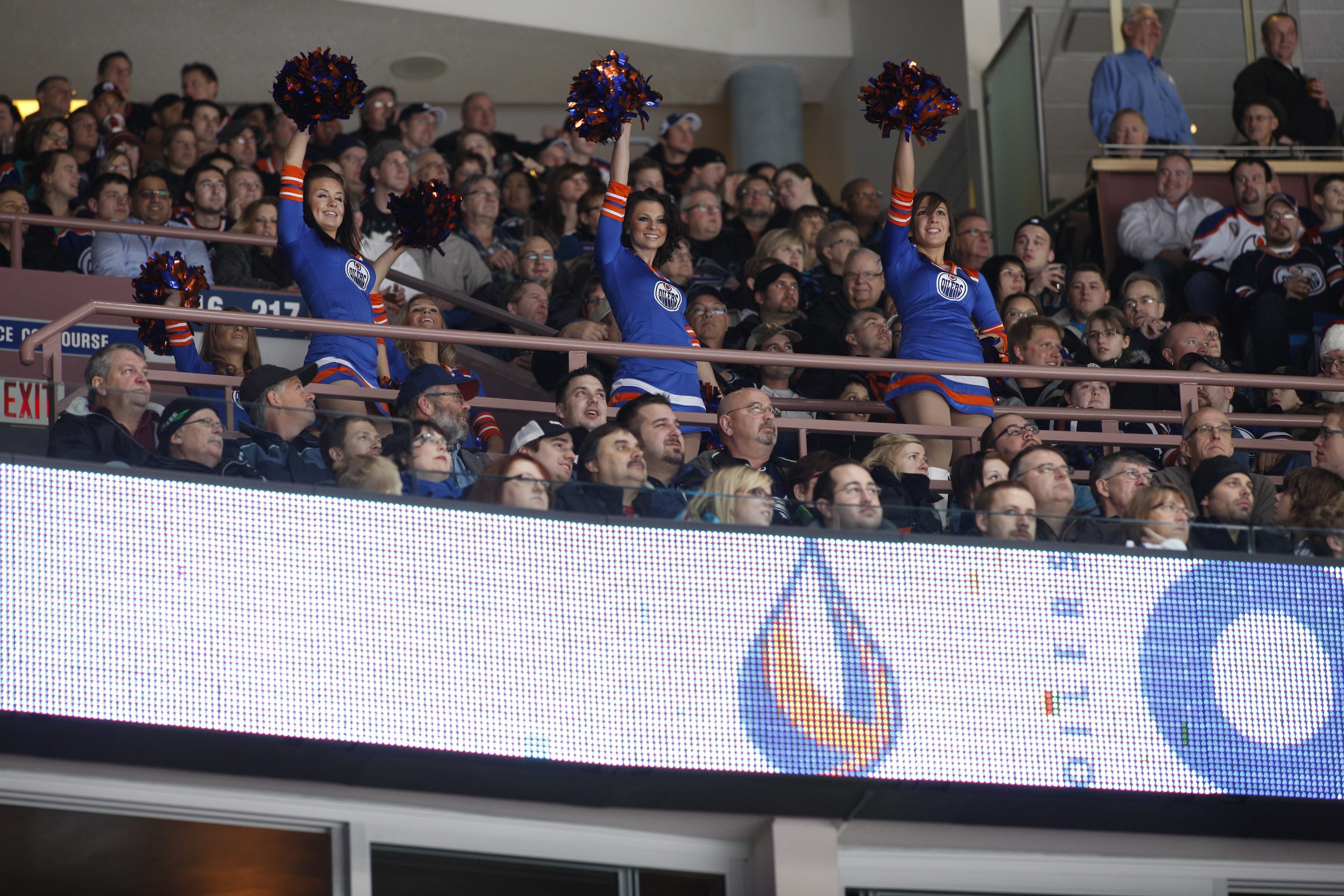 EDMONTON, CANADA - DECEMBER 16: Fans attend the game between the Edmonton Oilers and the Columbus Blue Jackets on December 16, 2010 at Rexall Place in Edmonton, Alberta, Canada. (Photo by Dale MacMillan/Getty Images)