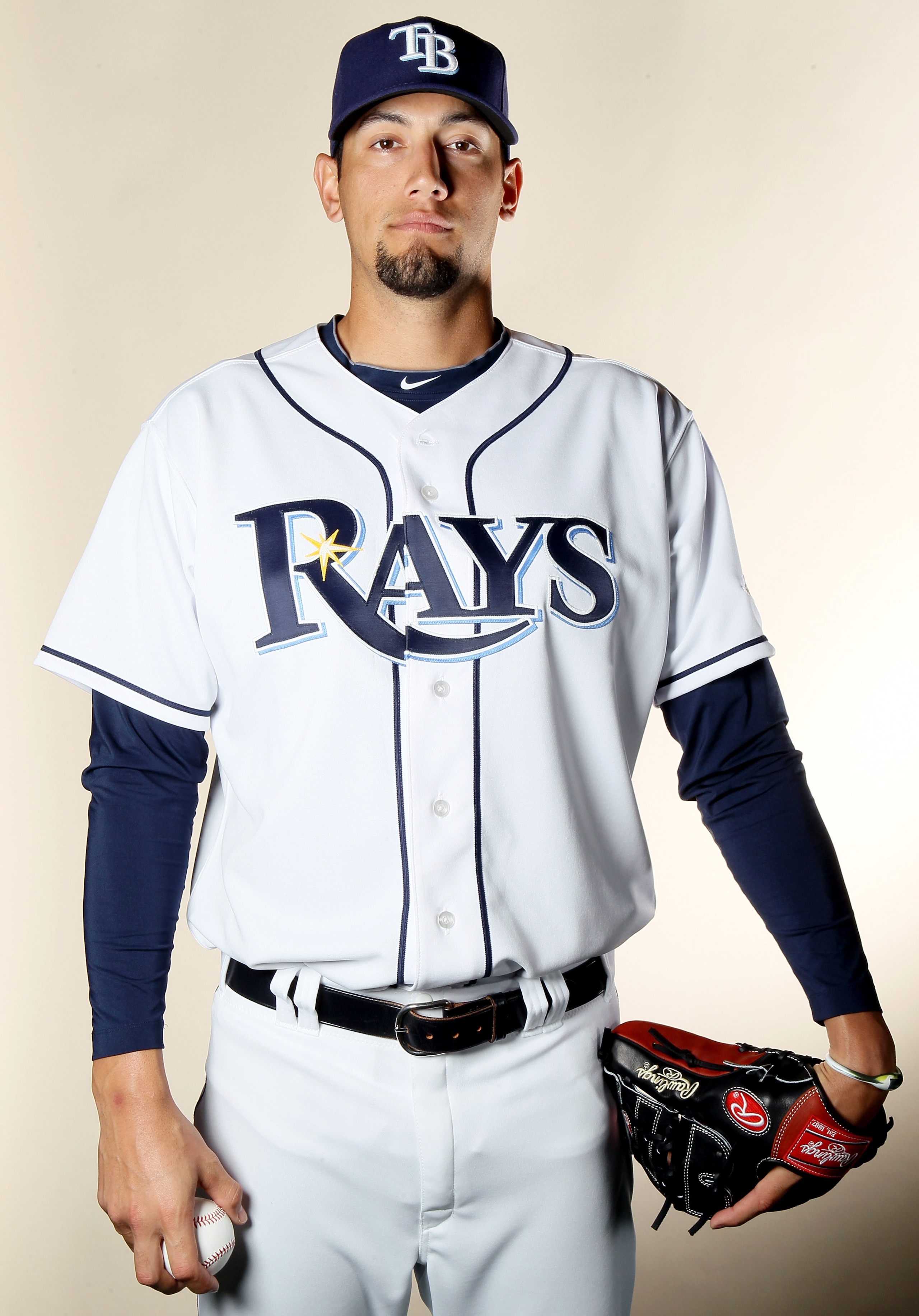 FT. MYERS, FL - FEBRUARY 22:  Dane De La Rosa #49 of the Tampa Bay Rays poses for a portrait during the Tampa Bay Rays Photo Day on February 22, 2011 at the Charlotte Sports Complex in Port Charlotte, Florida.  (Photo by Elsa/Getty Images)