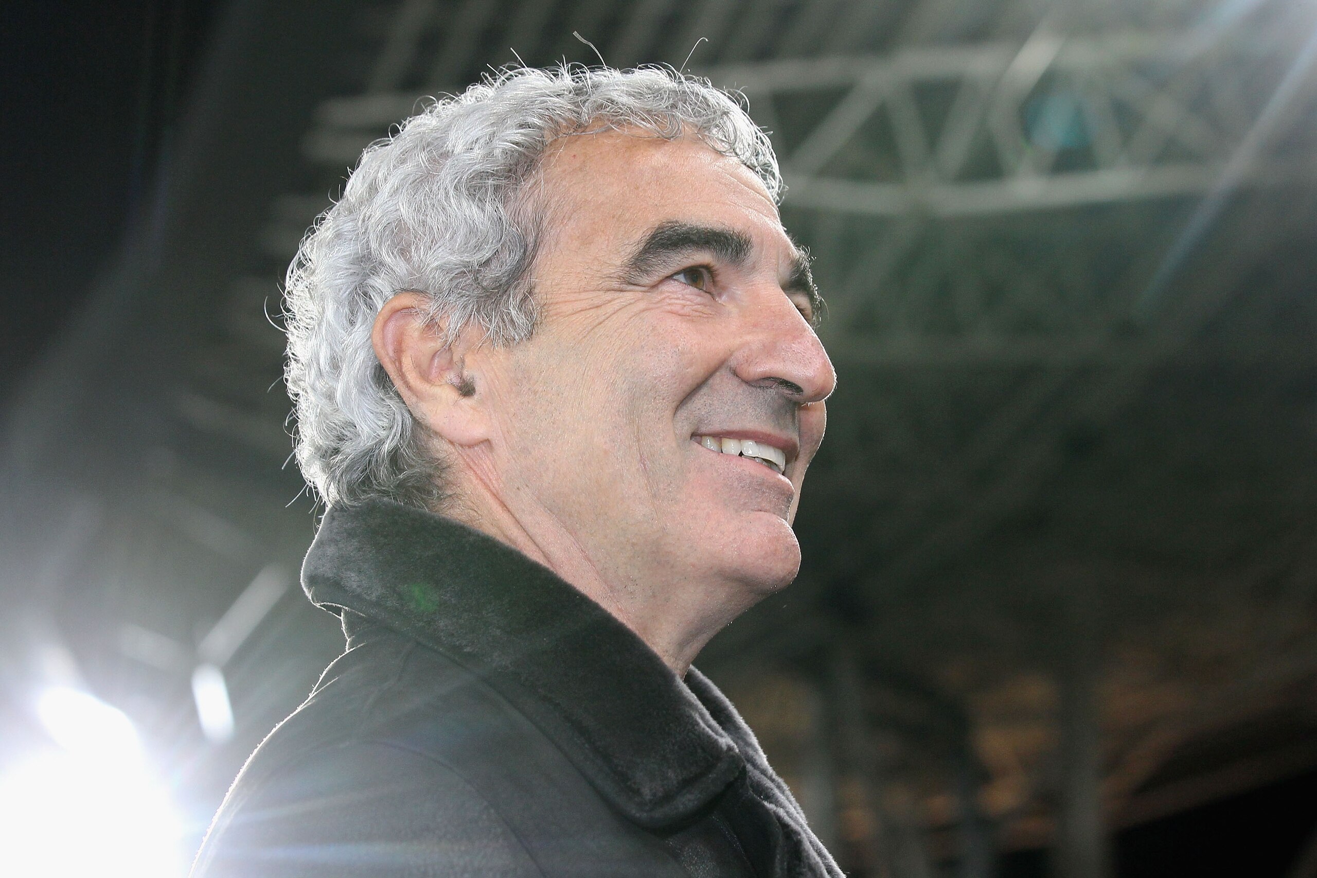 POLOKWANE, SOUTH AFRICA - JUNE 17:  Raymond Domenech head coach of France smiles ahead of the 2010 FIFA World Cup South Africa Group A match between France and Mexico at the Peter Mokaba Stadium on June 17, 2010 in Polokwane, South Africa.  (Photo by Chri
