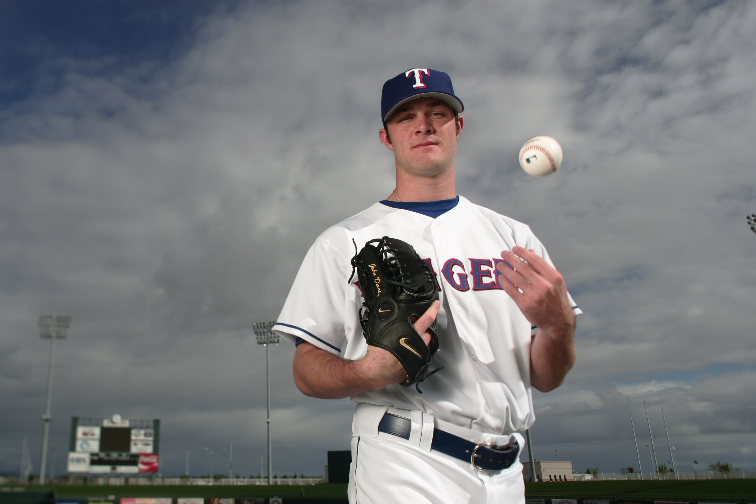 SURPRISE, AZ - FEBRUARY 23:  John Danks of the Texas Rangers poses for a portrait on Photo Day at spring training in Surprise, Arizona, Wednesday, February 23, 2005. (Photo by Jed Jacobsohn/Getty Images)