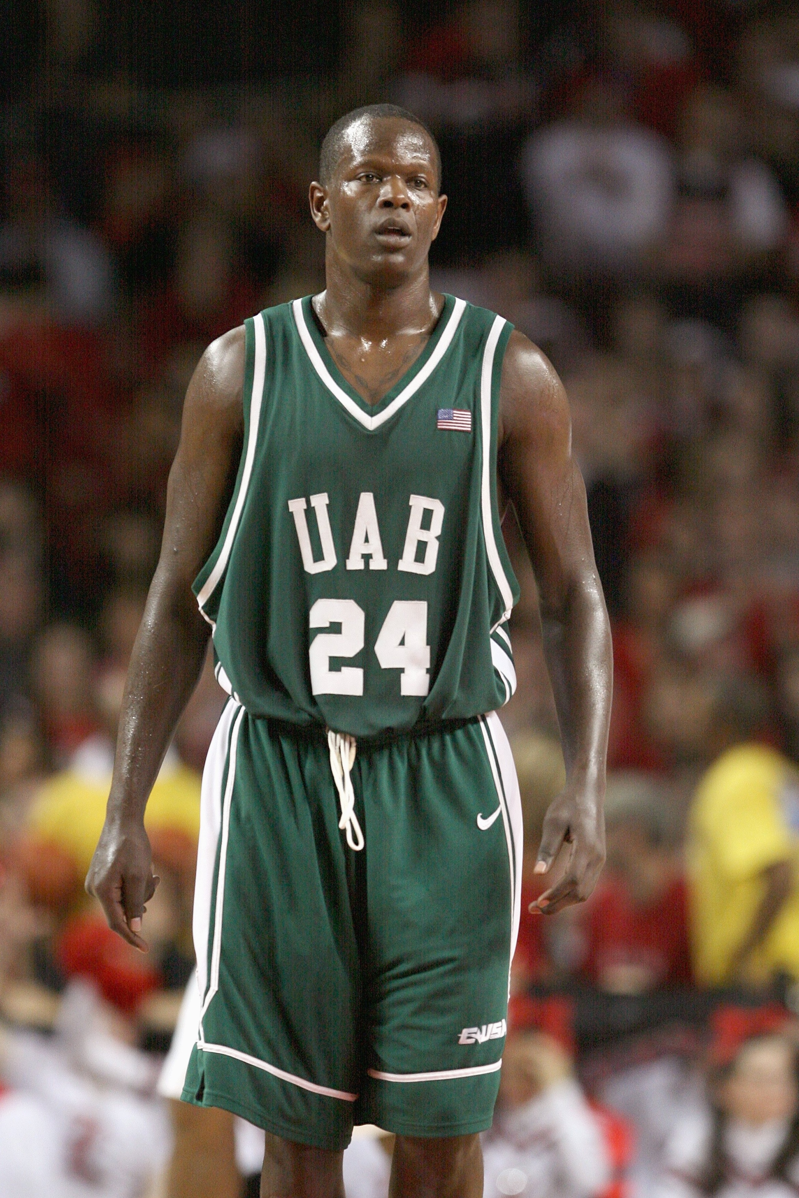 LOUISVILLE, KY - DECEMBER 27:  Robert Vaden #24 of the UAB Blazers walks on the court during the game against the Louisville Cardinals on December 27, 2008 at Freedom Hall in Louisville, Kentucky. (Photo by Andy Lyons/Getty Images)