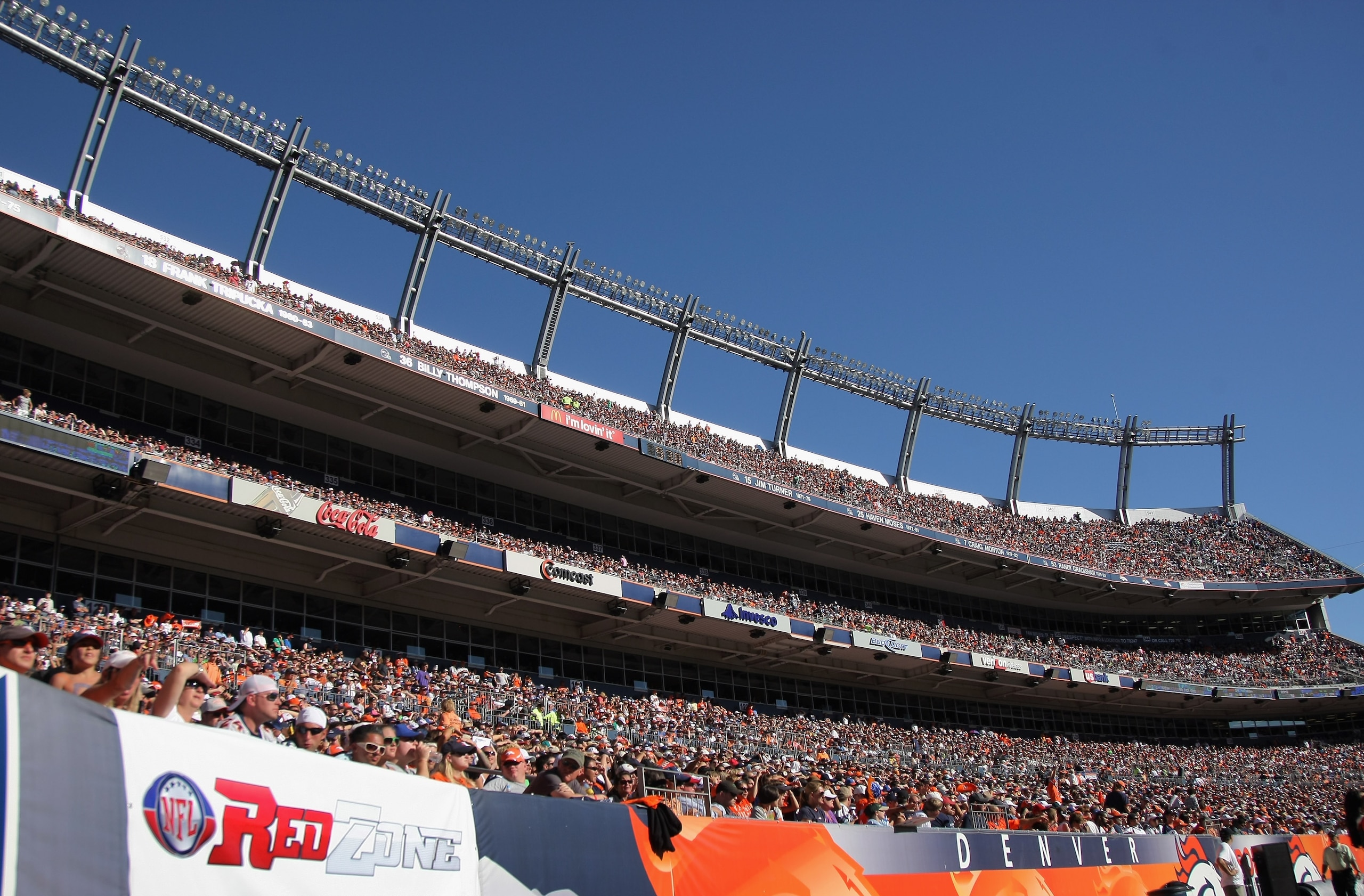 DENVER - SEPTEMBER 19:  The stadium is full of fans as they watch the Denver Broncos face the Seattle Seahawks at INVESCO Field at Mile High on September 19, 2010 in Denver, Colorado. The Broncos defeated the Seahawks 31-14.  (Photo by Doug Pensinger/Gett