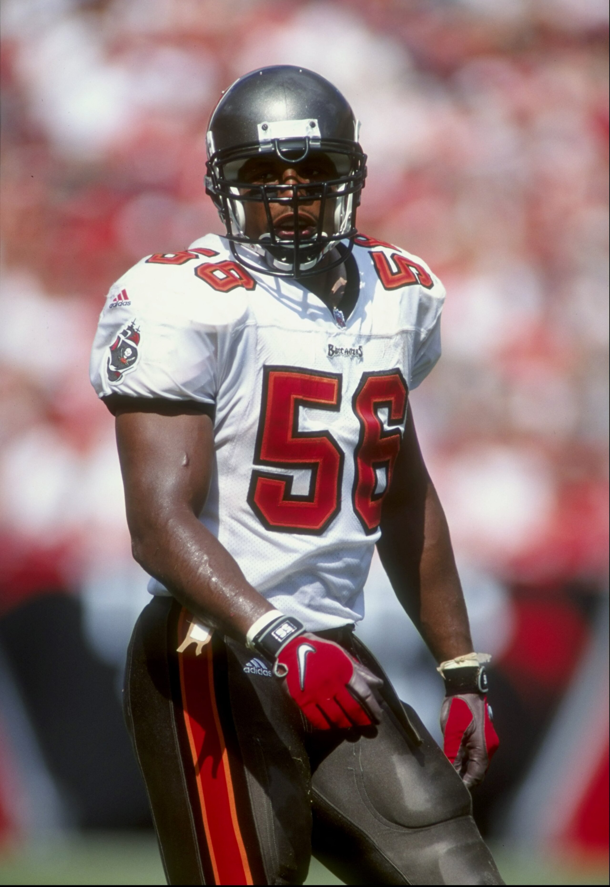 18 Oct 1998:  Linebacker Hardy Nickerson #56 of the Tampa Bay Buccaneers in action during the game against the Carolina Panthers at the Raymond James Stadium in Tampa Bay, Florida. The Buccaneers defeated the Panthers 16-13. Mandatory Credit: Scott Haller