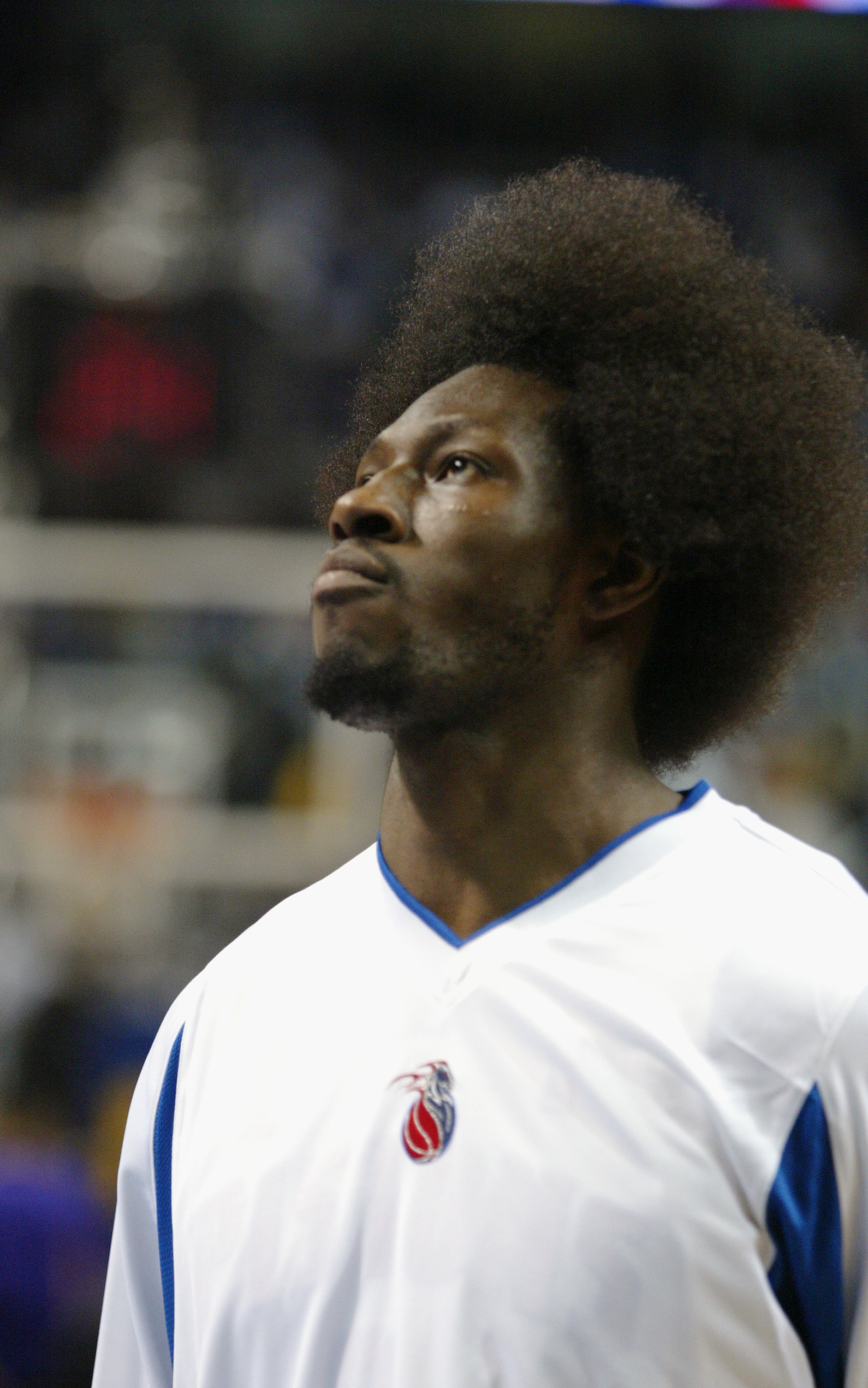 AUBURN HILLS, MI - JUNE 10:  Ben Wallace #3 of the Detroit Pistons before the game against the Los Angeles Lakers in Game three of the 2004 NBA Finals at the Palace of Auburn Hills on June 10, 2004 in Auburn Hills, Michigan.  The Pistons won 88-68.  NOTE