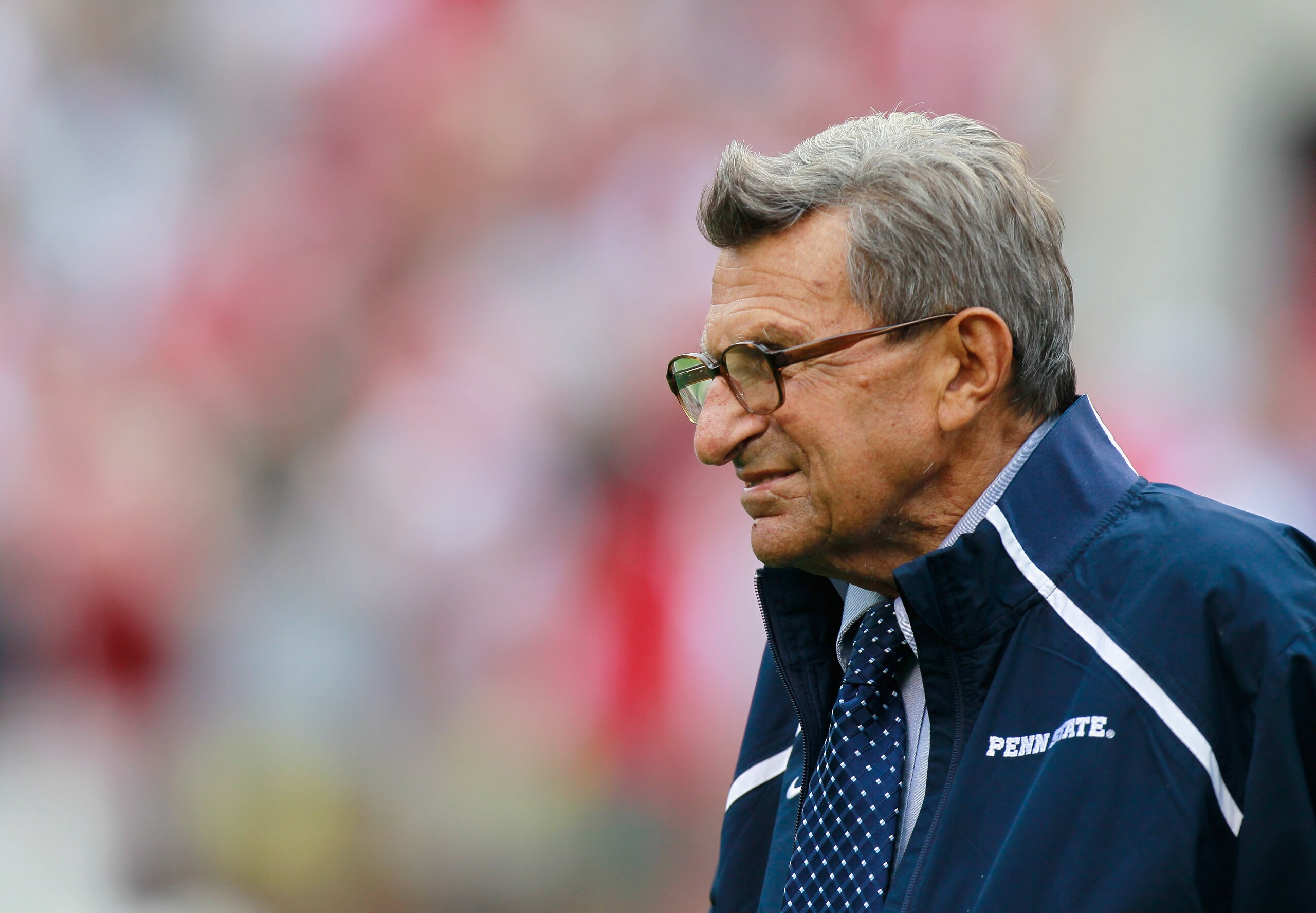 TUSCALOOSA, AL - SEPTEMBER 11: Head coach Joe Paterno of the Penn State Nittany Lions during warmups before facing the Alabama Crimson Tide at Bryant-Denny Stadium on September 11, 2010 in Tuscaloosa, Alabama. (Photo by Kevin C. Cox/Getty Images) TUSCALOOSA, AL - SEPTEMBER 11: Head coach Joe Paterno of the Penn State Nittany Lions during warmups before facing the Alabama Crimson Tide at Bryant-Denny Stadium on September 11, 2010 in Tuscaloosa, Alabama. (Photo by Kevin C. Cox/Getty Images)